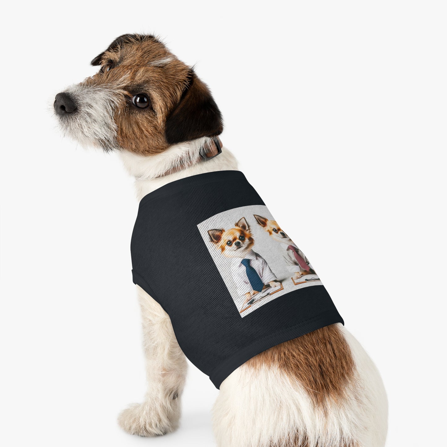 Pet Tank Top Chihuahua interviewing t shirt Pets Printify