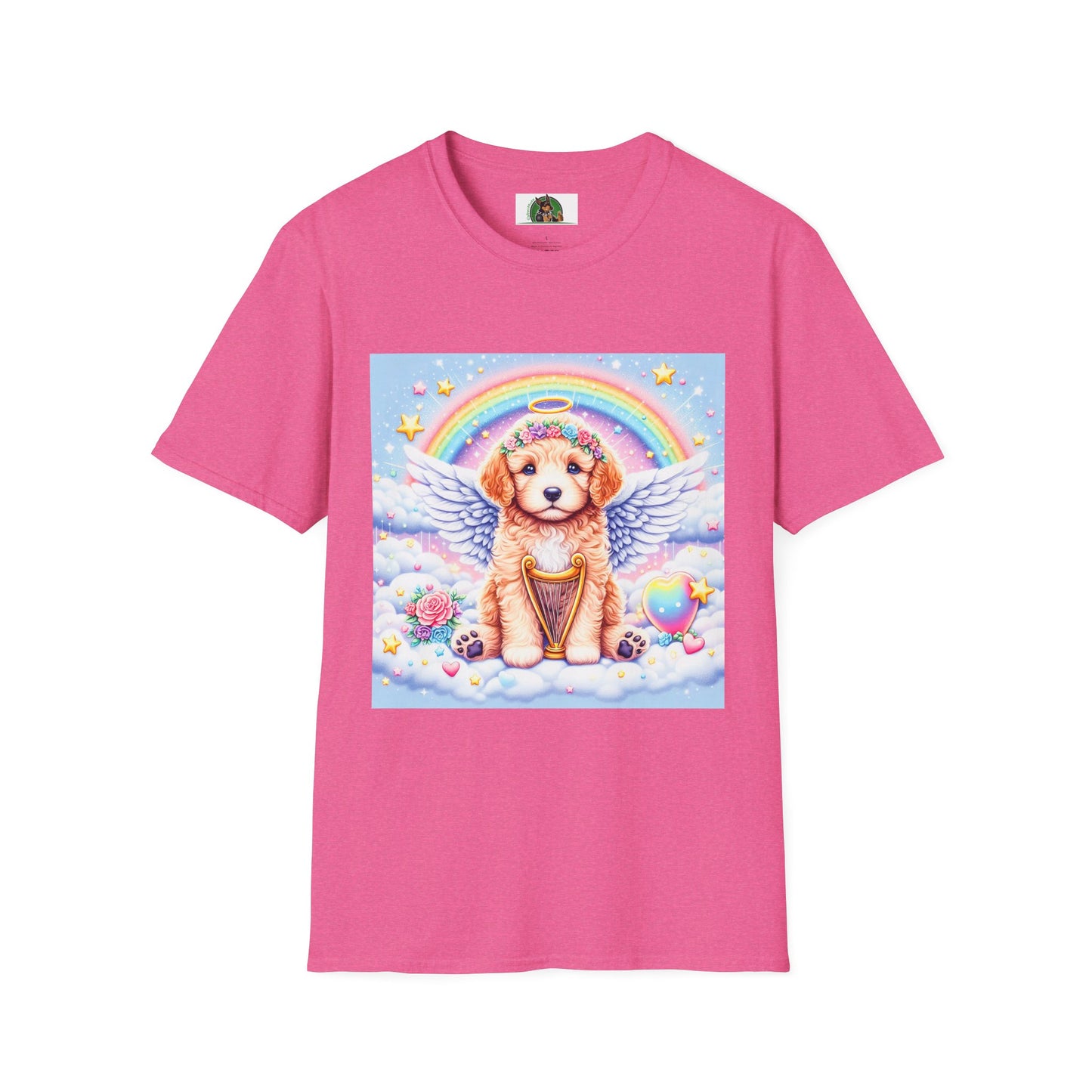 Golden Doodle baby heavenly Angel shirt T-Shirt Printify S Heather Heliconia