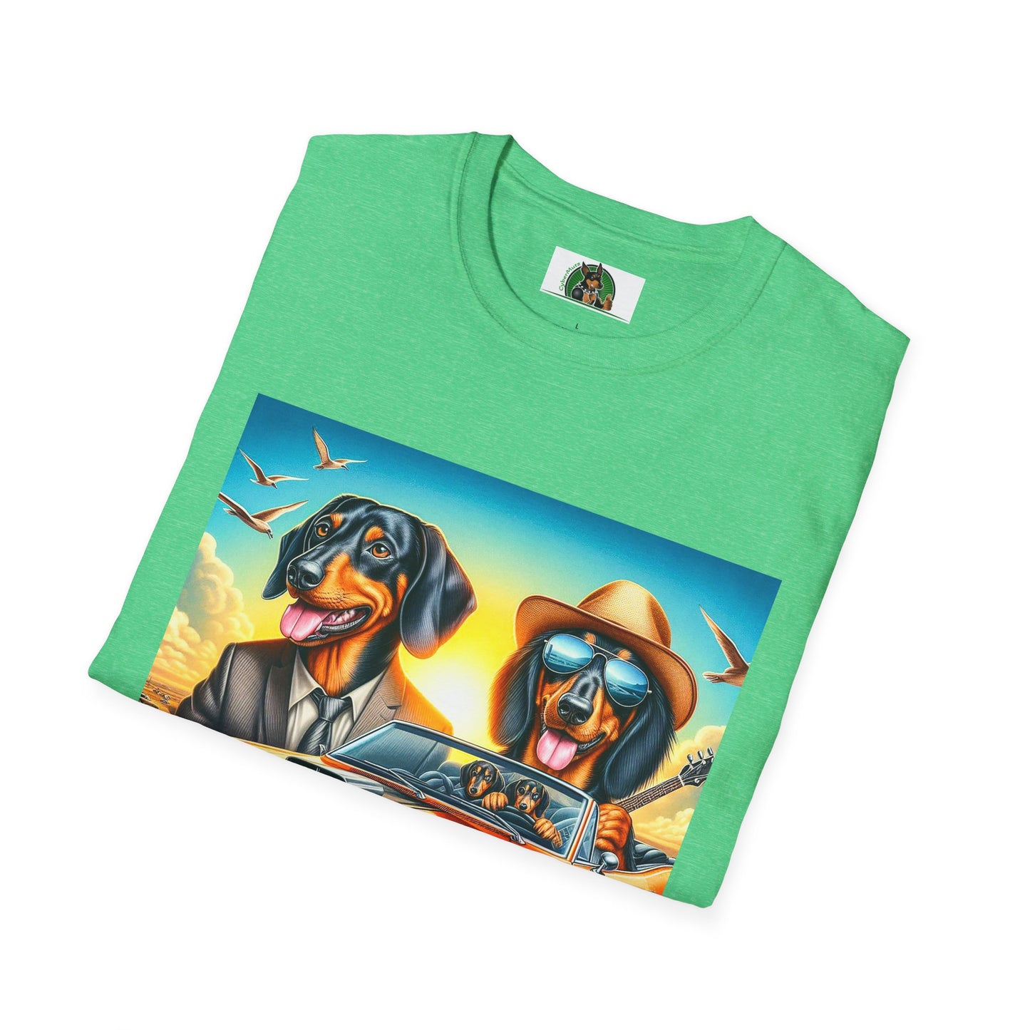 Dachshund car driving t shirt