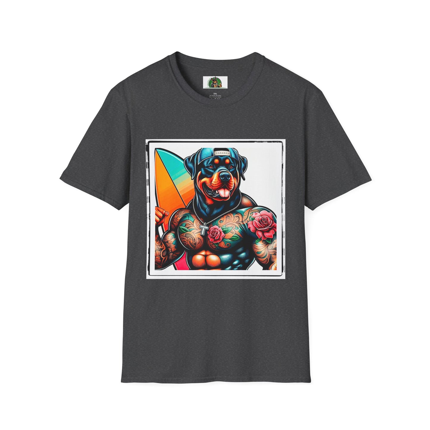 Rottweiler beach hotter shirt T-Shirt Printify XS Dark Heather