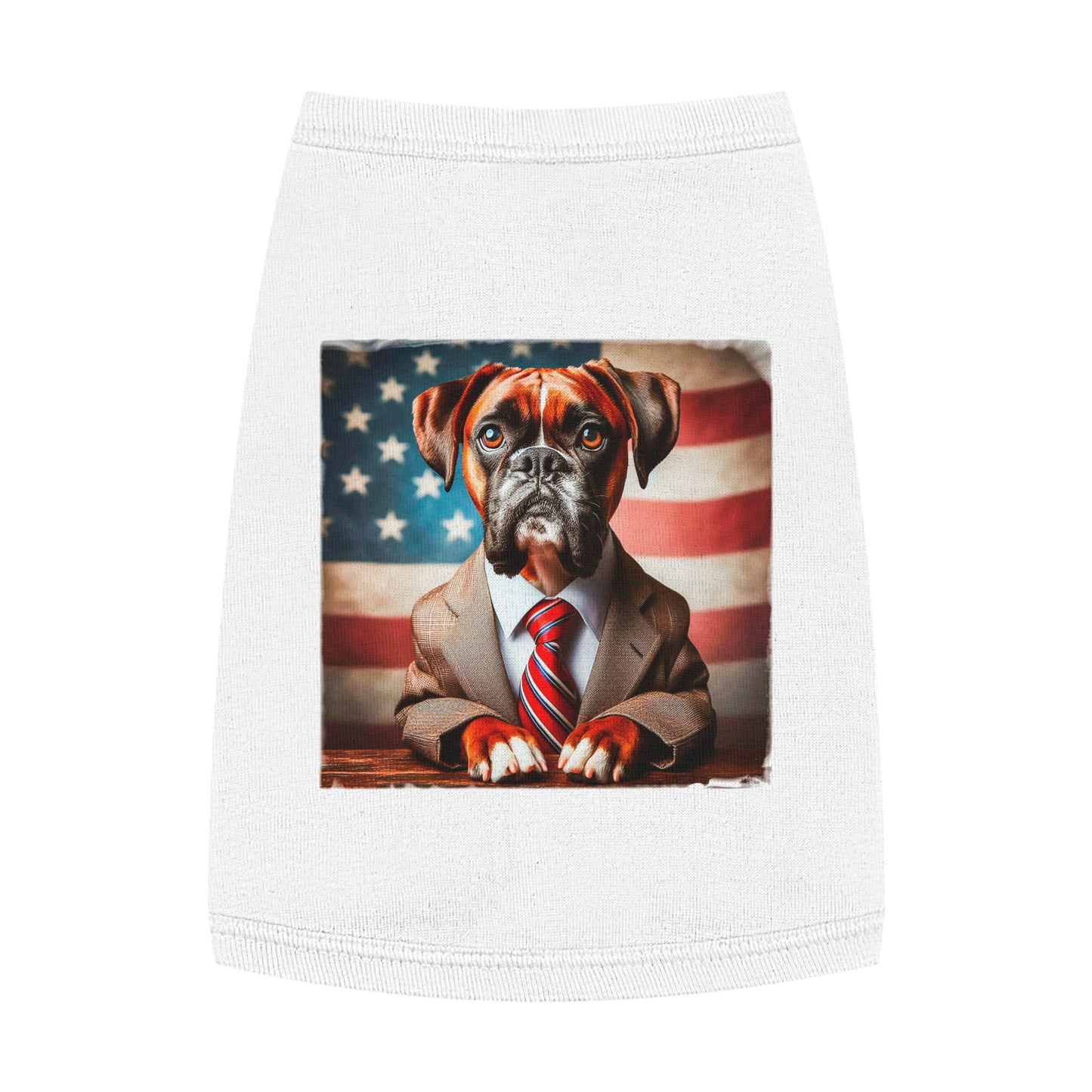 Pet Tank Top Boxer Pets Printify M White