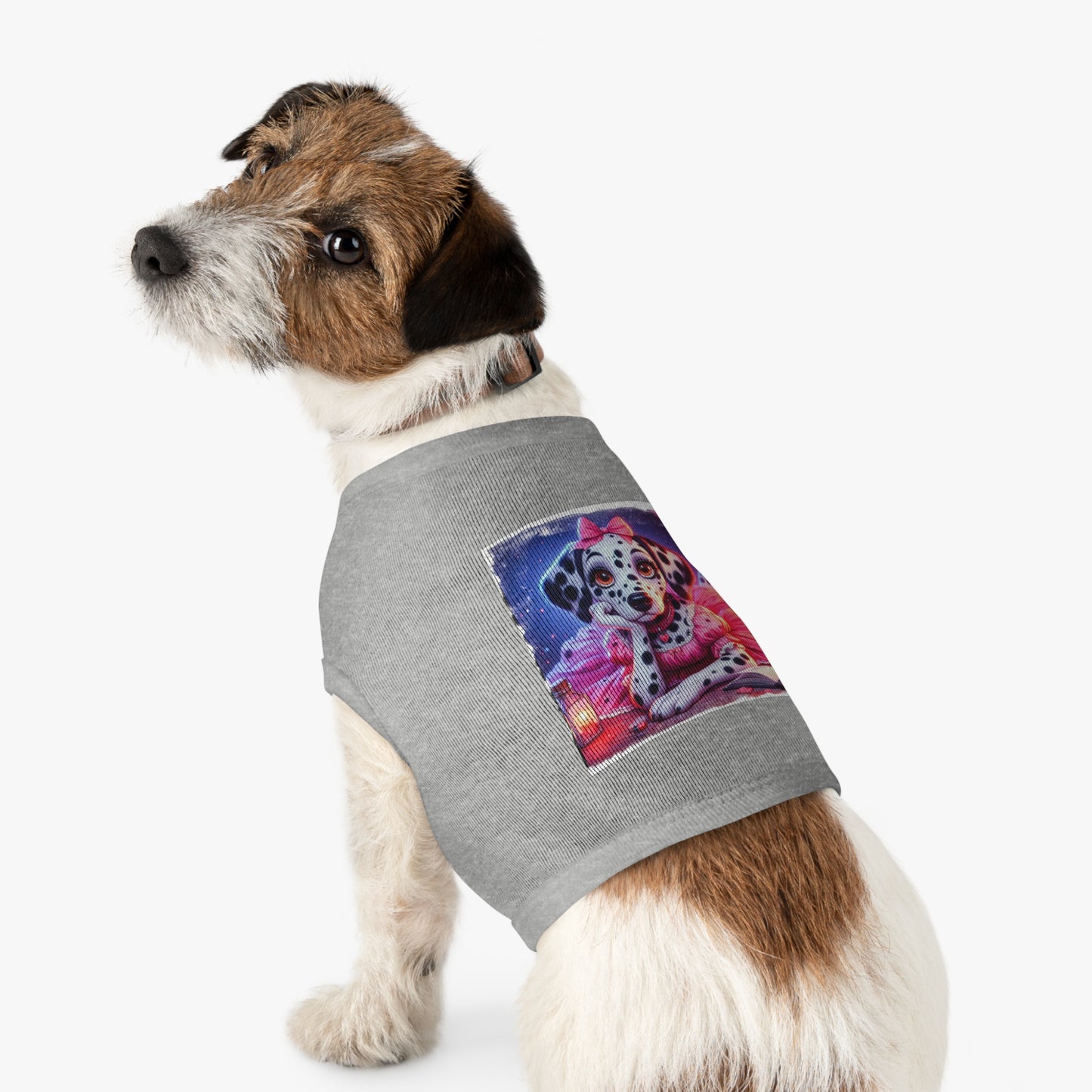 Pet Tank Top Dalmatian pretty in pink t shirt Pets Printify