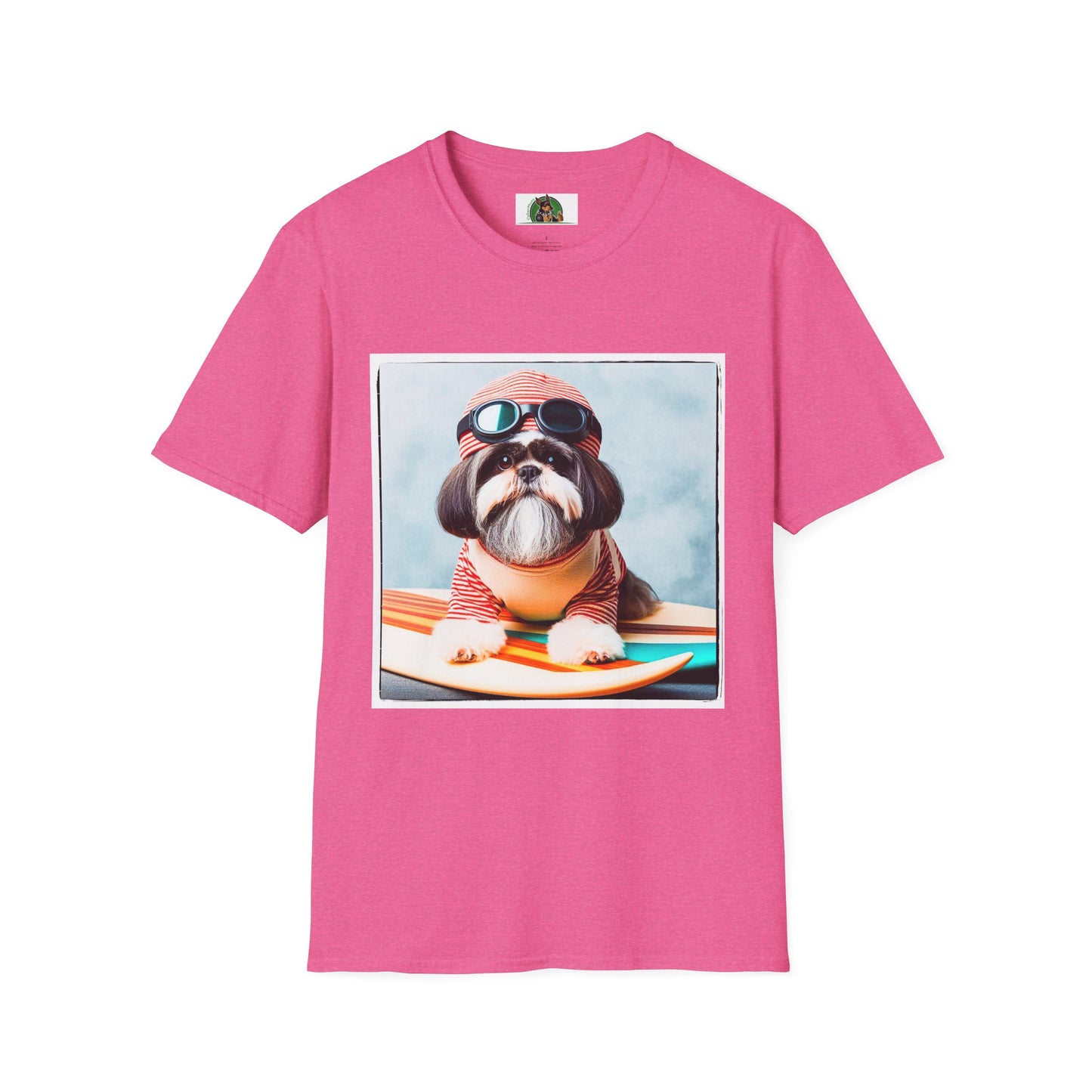 Shih Tzu pretty surfer shirt T-Shirt Printify S Heather Heliconia