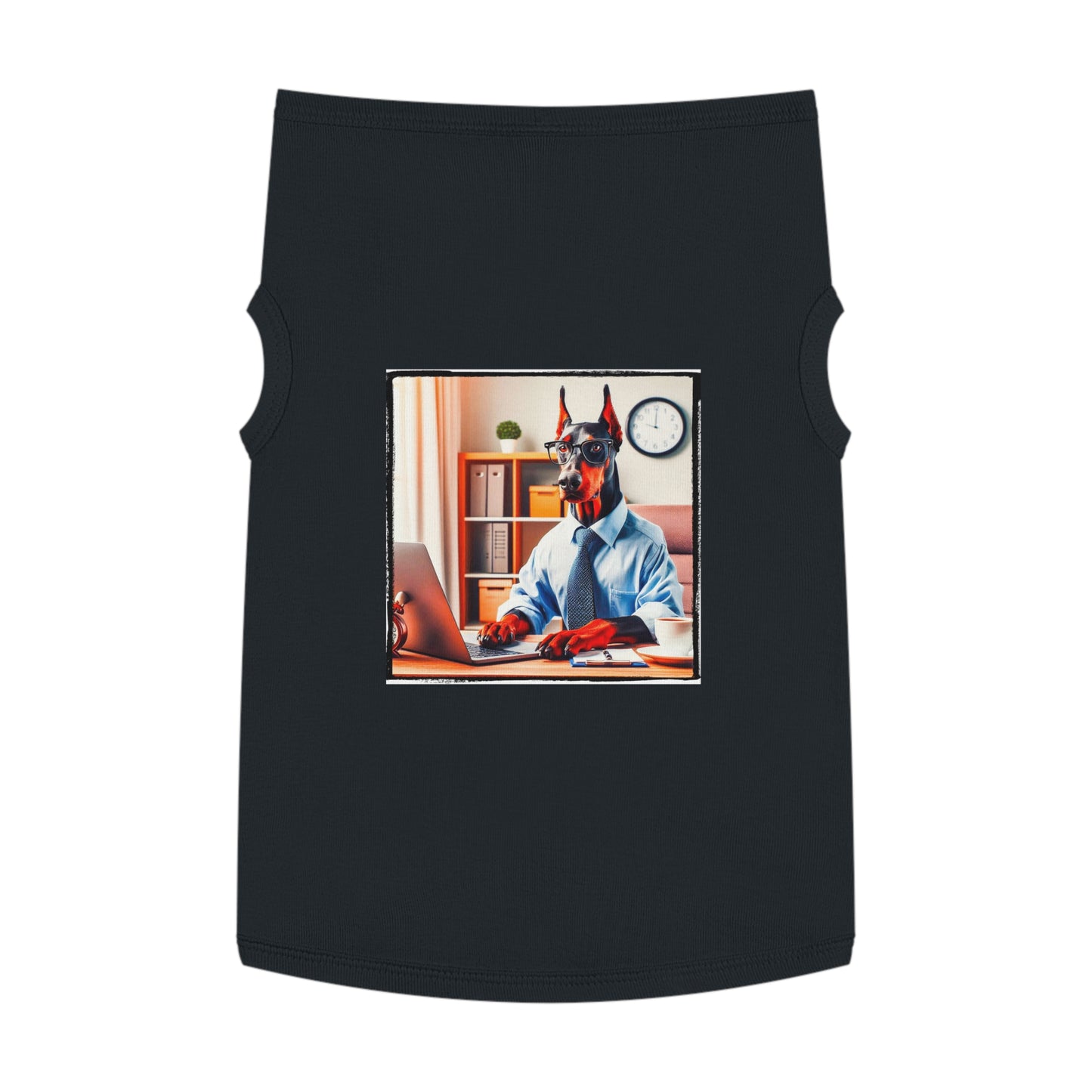 Pet Tank Top Doberman working man t shirt Pets Printify