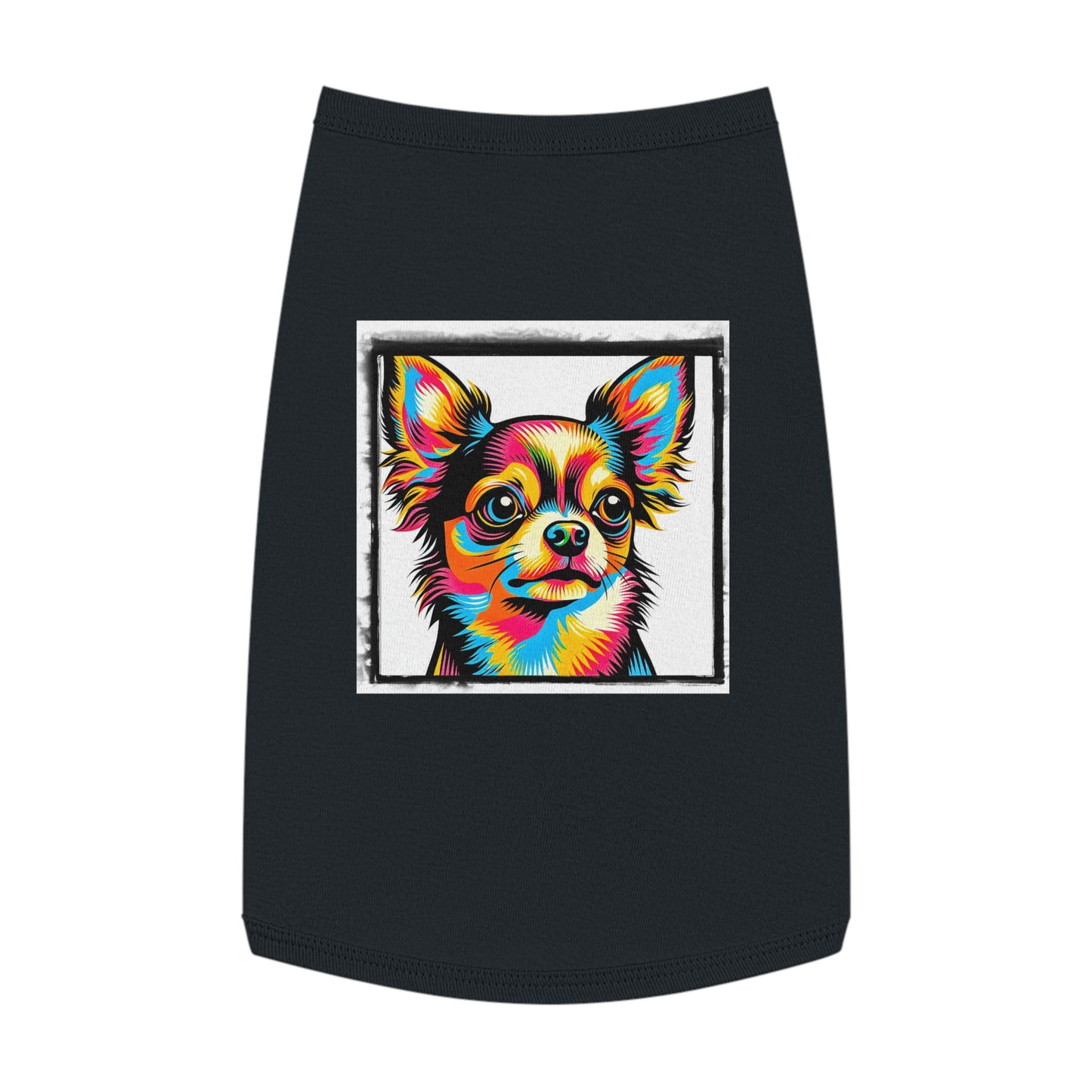Pet Tank Top Chihuahua colorful portrait t shirt Pets Printify