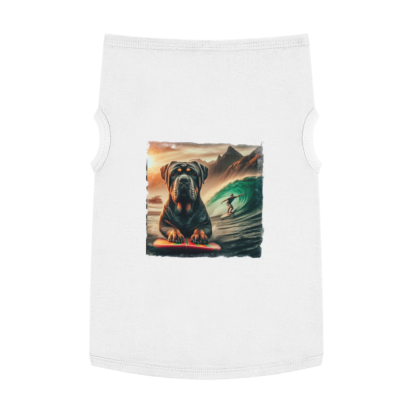 Pet Tank Top Cane Corso Surfing Dog Pets Printify XL White
