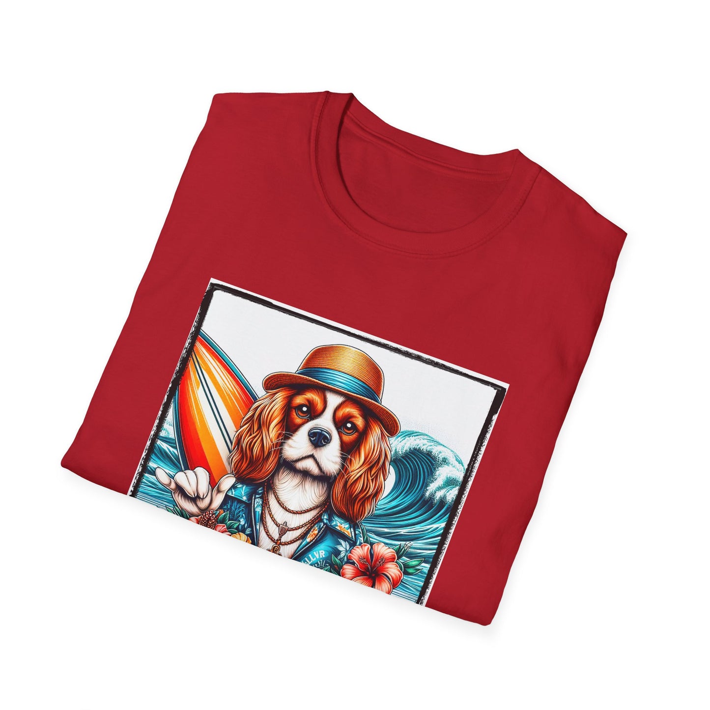 Cavalier King Charles Spaniel Hang Ten Surfer Dog TShirt