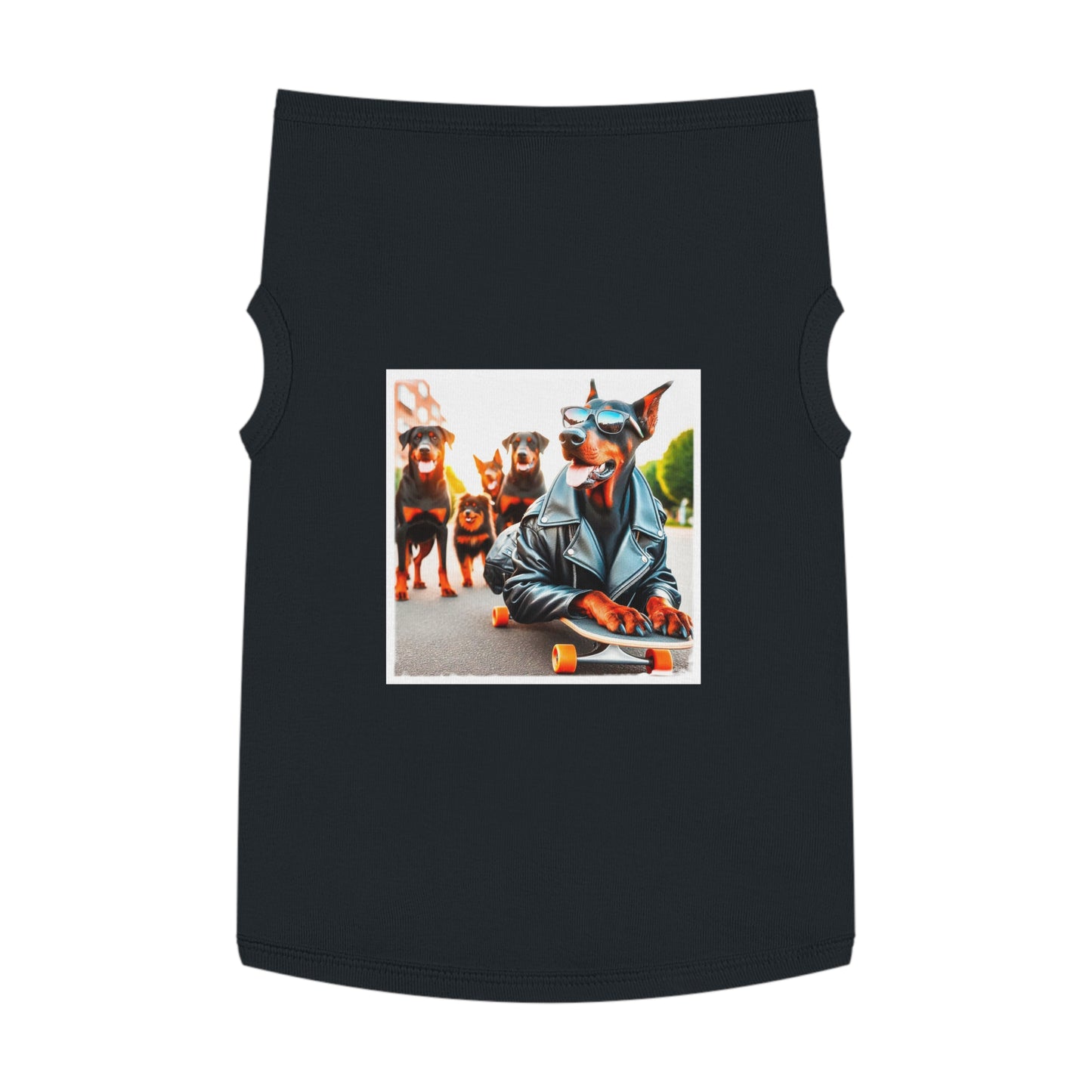 Pet Tank Top Doberman skateboard crew t shirt Pets Printify