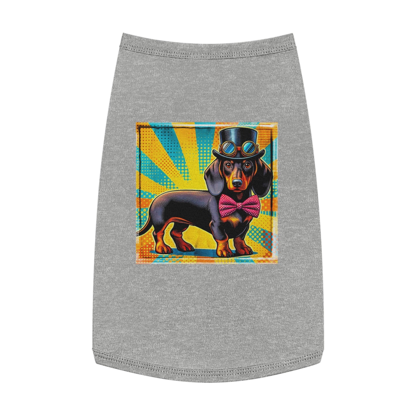 Pet Tank Top Dachshund colorful steampunk t shirt Pets Printify L Heather