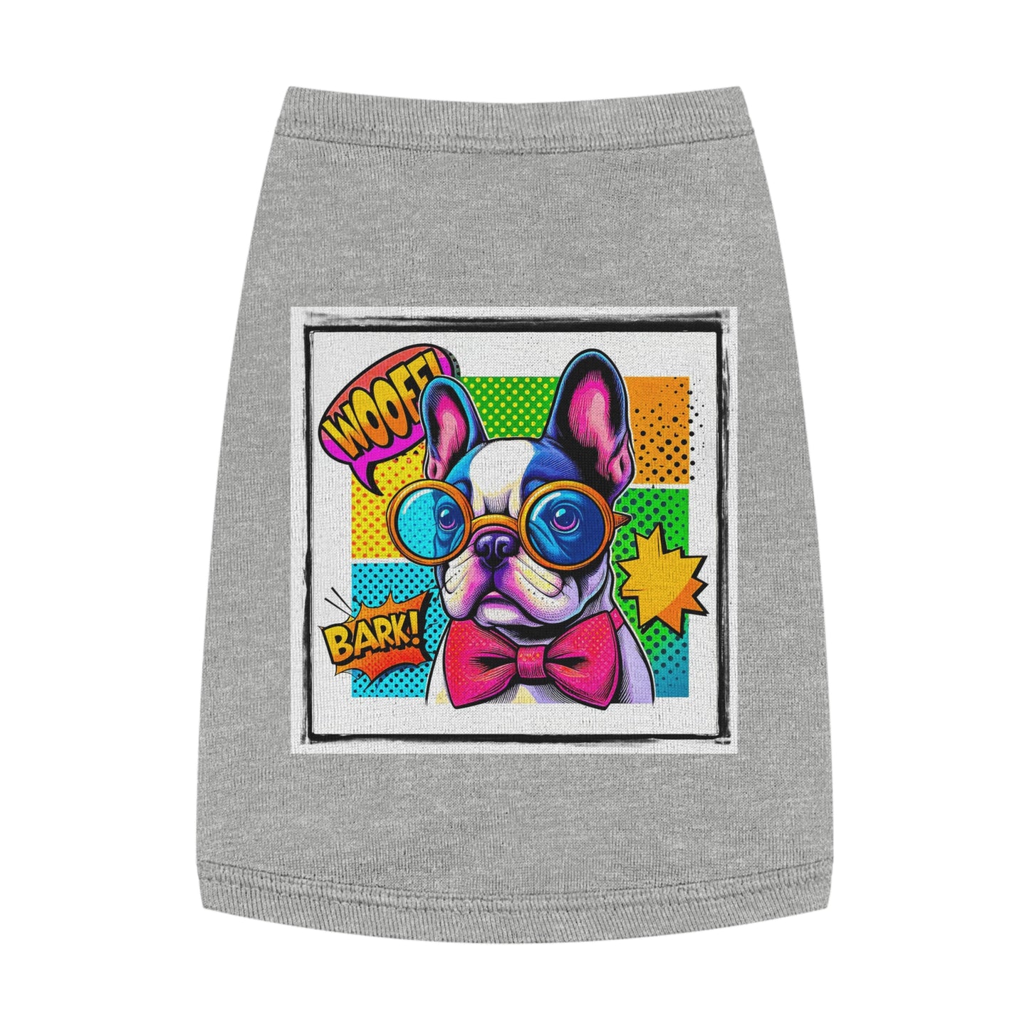 Wacky Pet Tank Top French Bulldog comic book t shirt Pets Printify M Heather