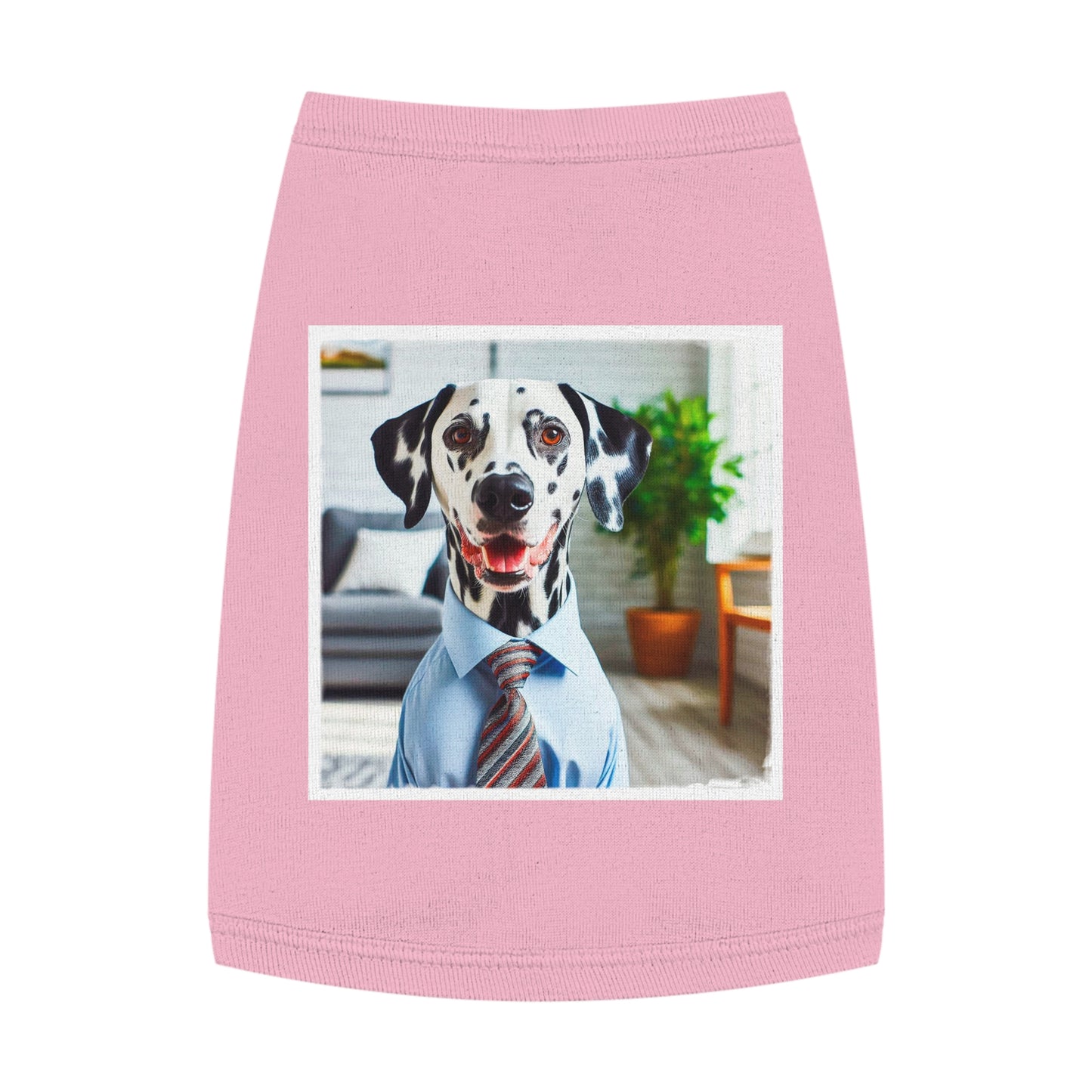 Pet Tank Top Dalmatian happy businessman t shirt Pets Printify M Pink