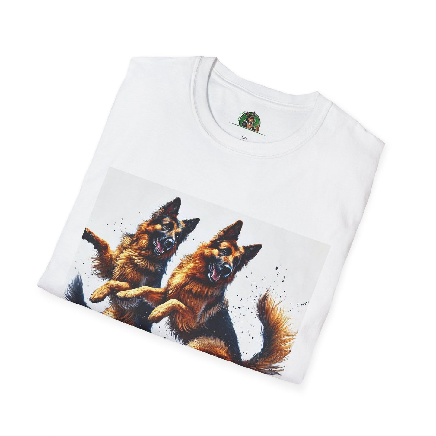 German Shepherd T-Shirt - Dancing Dog Design T-Shirt Printify