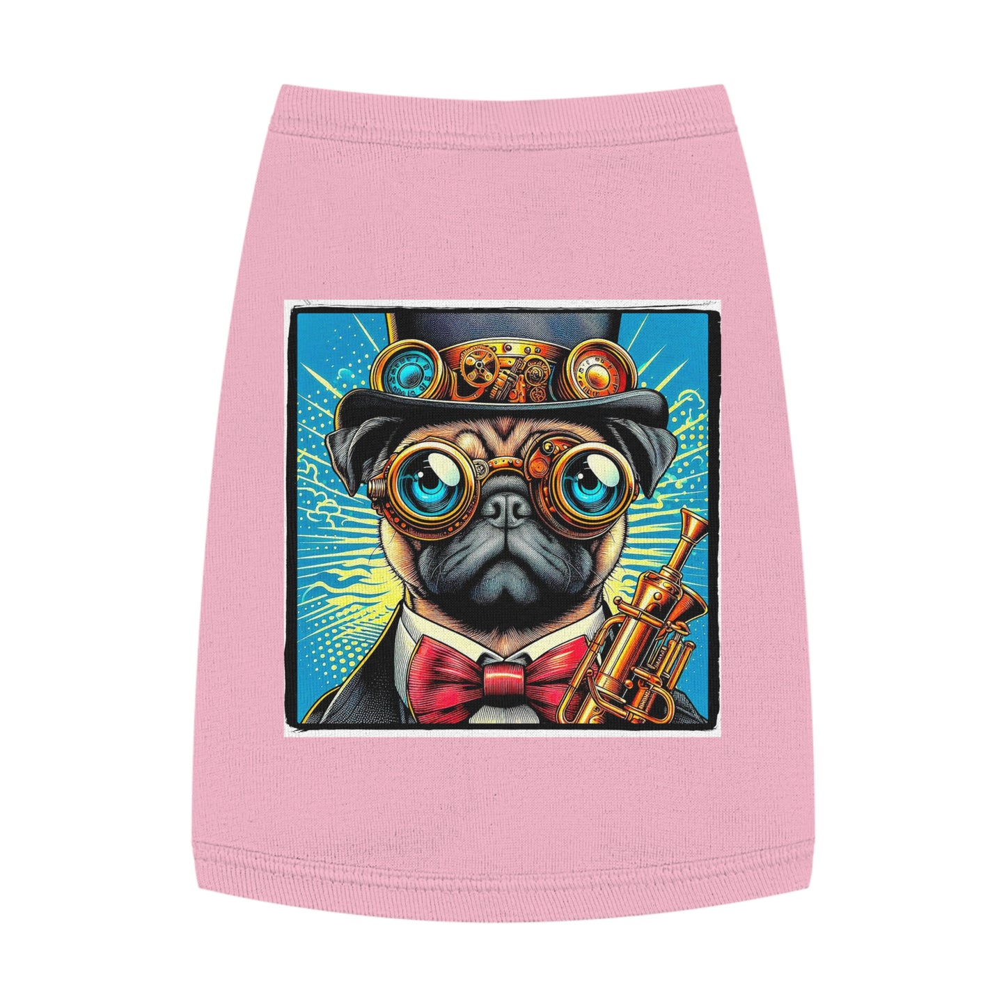 Pet Tank Top Pug steam punk cutie Pets Printify M Pink