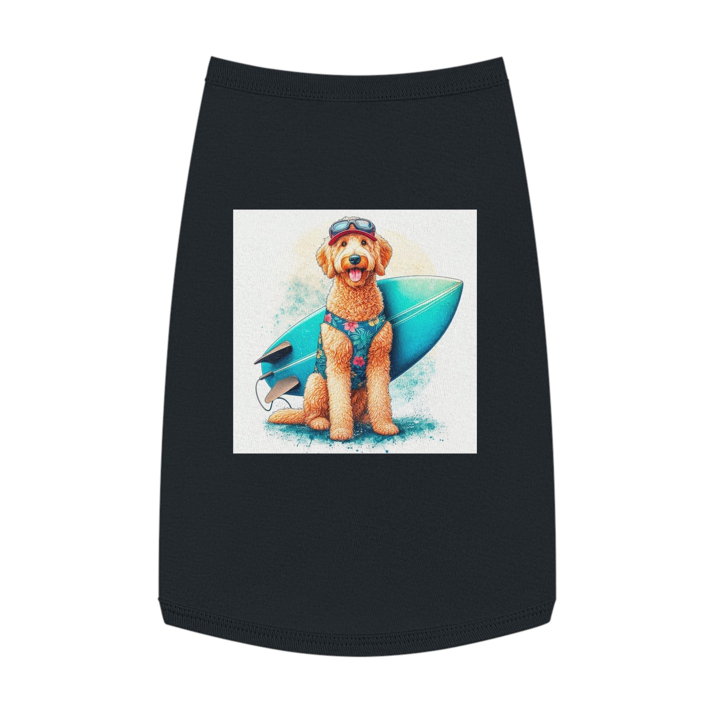 Pet Tank Golden Doodle beach fun t shirt Pets Printify L Black