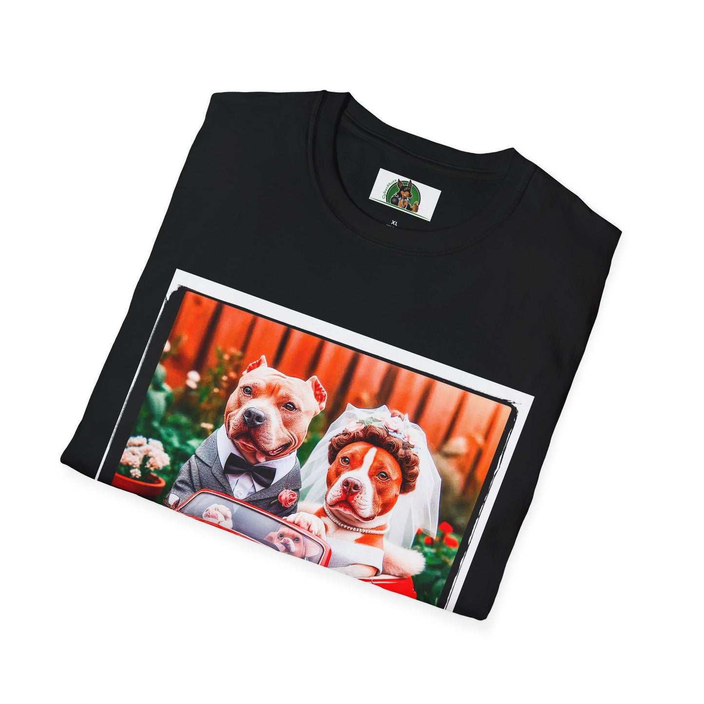 Wacky Pit Bull just married shirt T-Shirt Printify