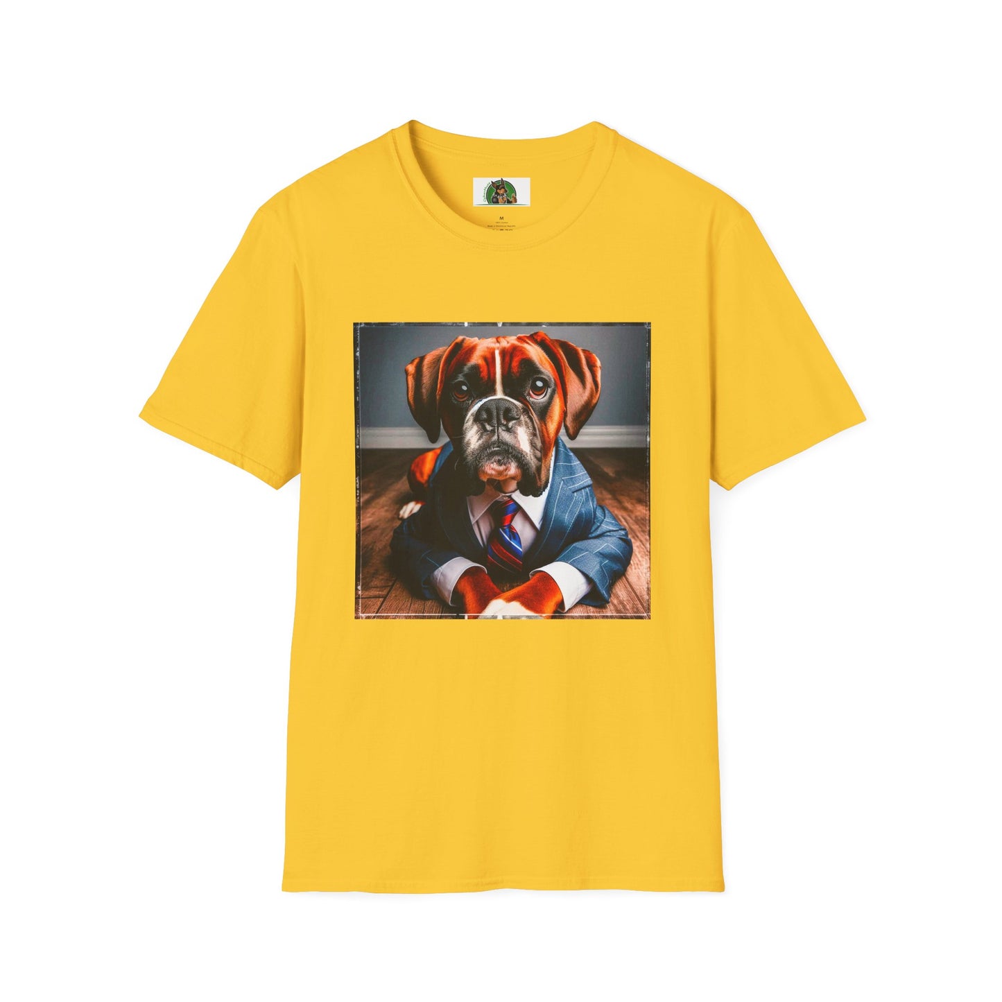 Boxer Dog Wearing Suit TShirt T-Shirt Printify S Daisy