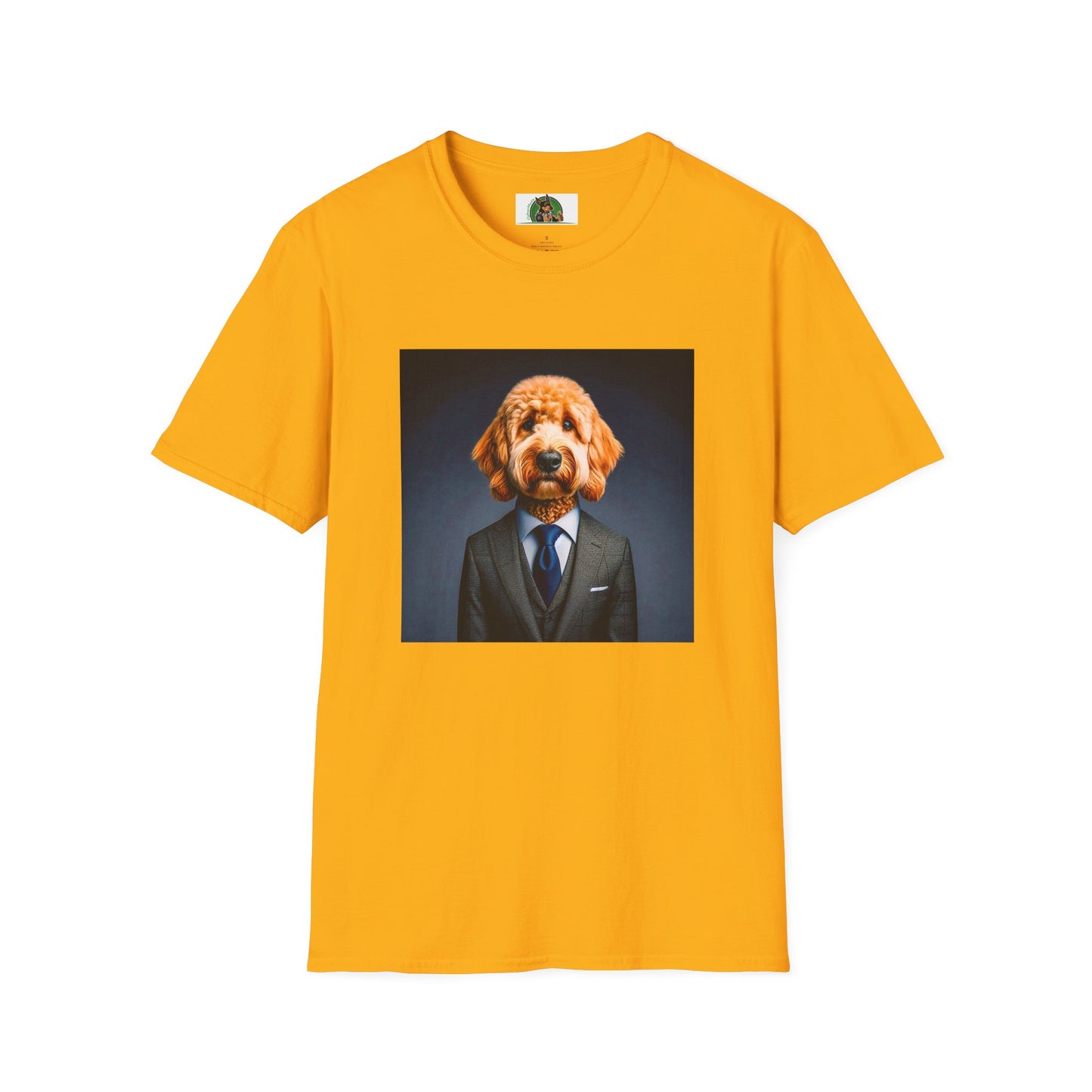 Golden Doodle professional businessman T-Shirt Printify S Gold