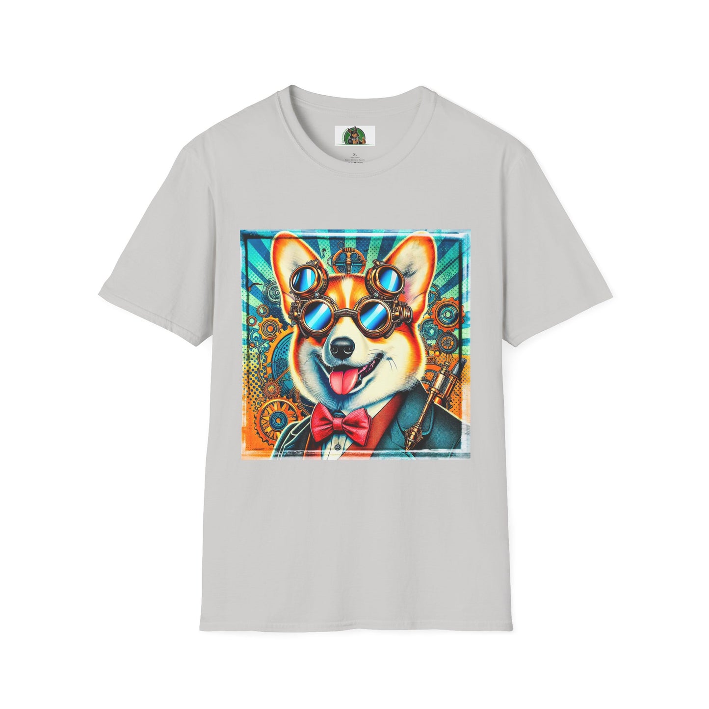Pembroke Welsh Corgi steam punk T-Shirt Printify S Ice Grey
