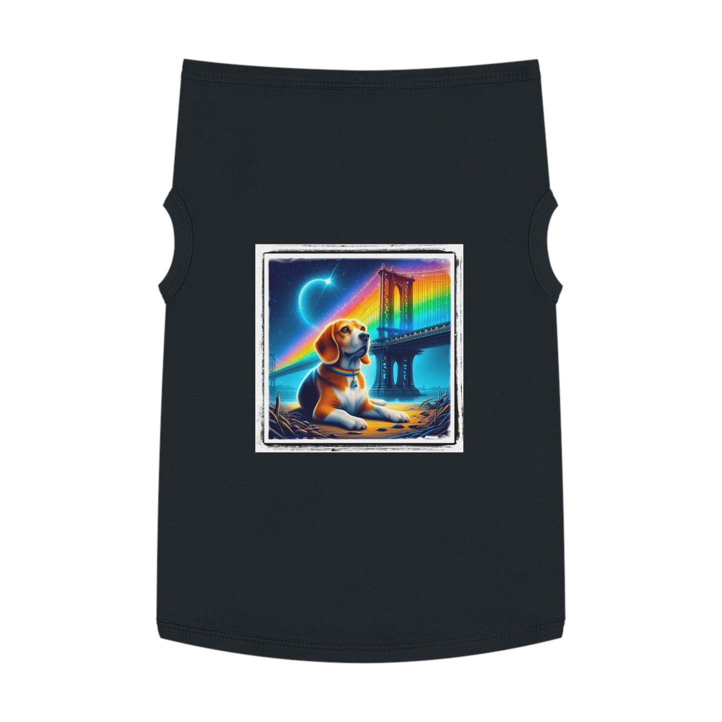 Pet Tank Top Beagle Rainbow Bridge Night Pets Printify