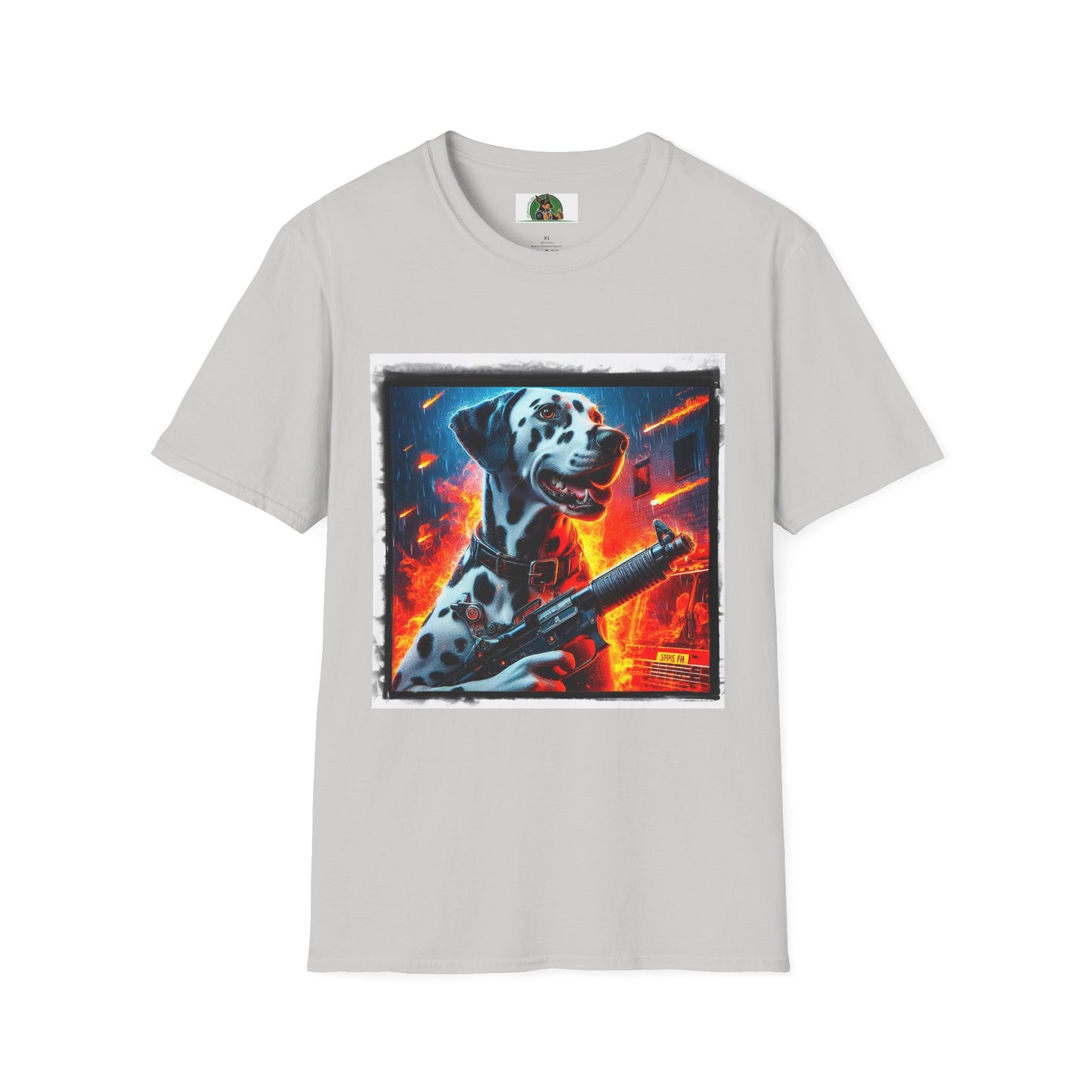 Dalmatian war hero t shirt T-Shirt Printify S Ice Grey
