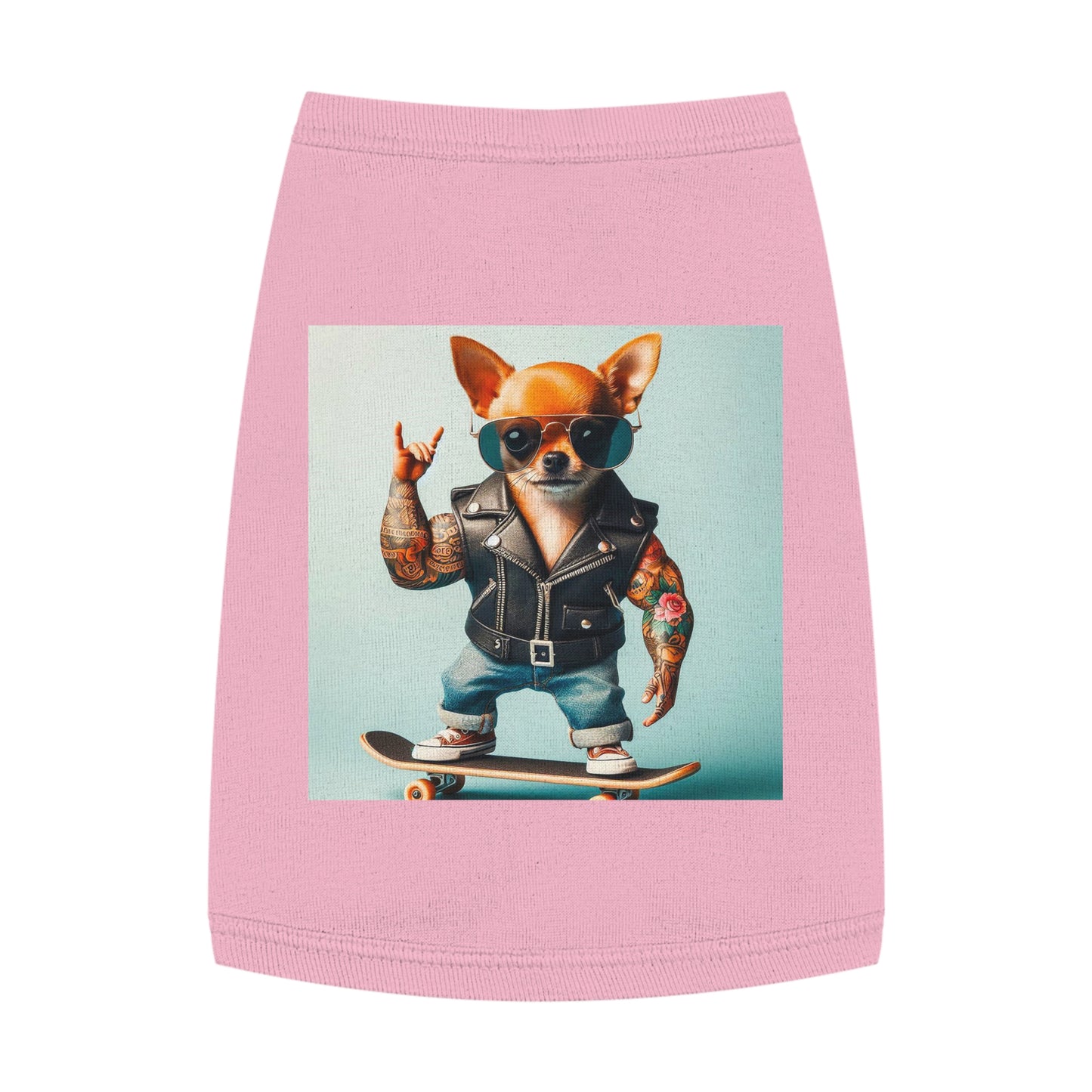 Pet Tank Top Chihuahua skating t shirt Pets Printify M Pink
