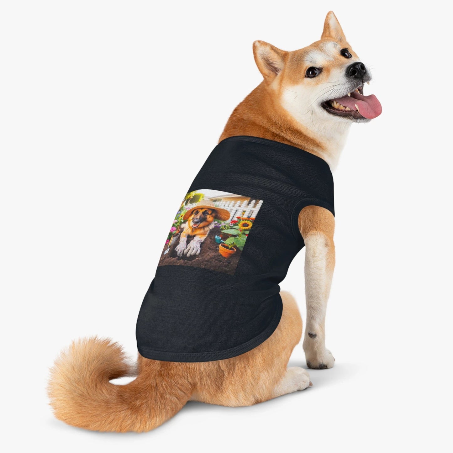 German Shepherd Dog Tank Top For Outdoor Active Pets Performance Breathable Shirt by Printify