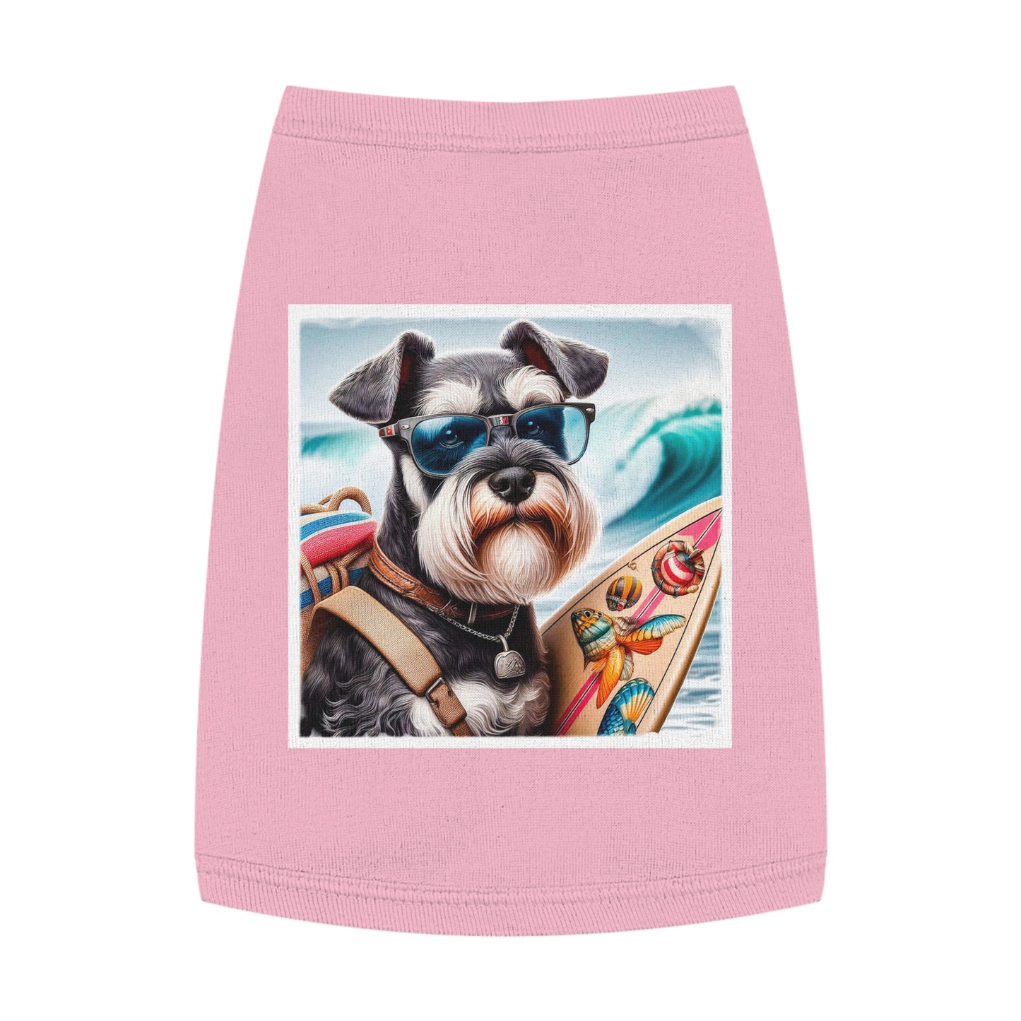 Miniature Schnauzer traveling surfer shirt Pets Printify M Pink