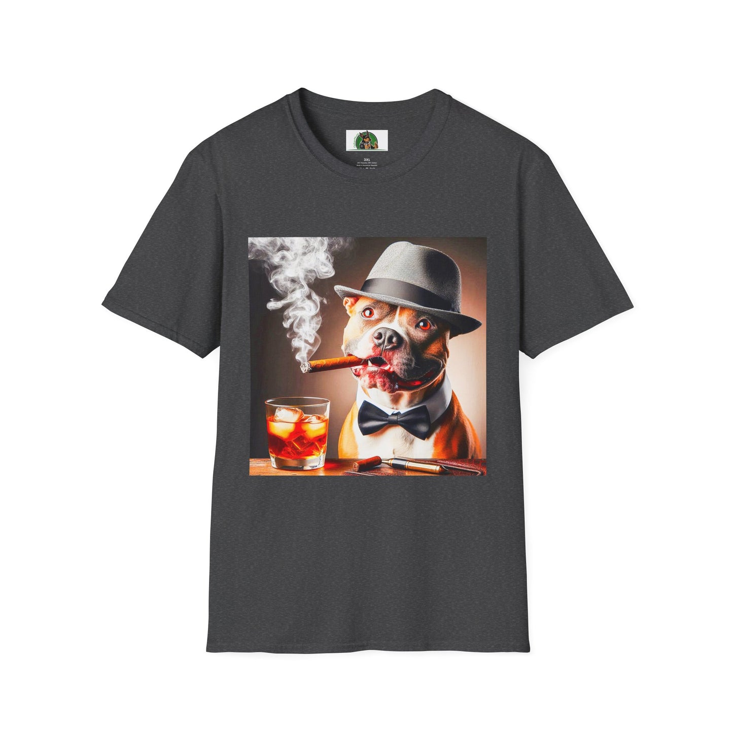 Pit Bull bar drinking shirt T-Shirt Printify XS Dark Heather