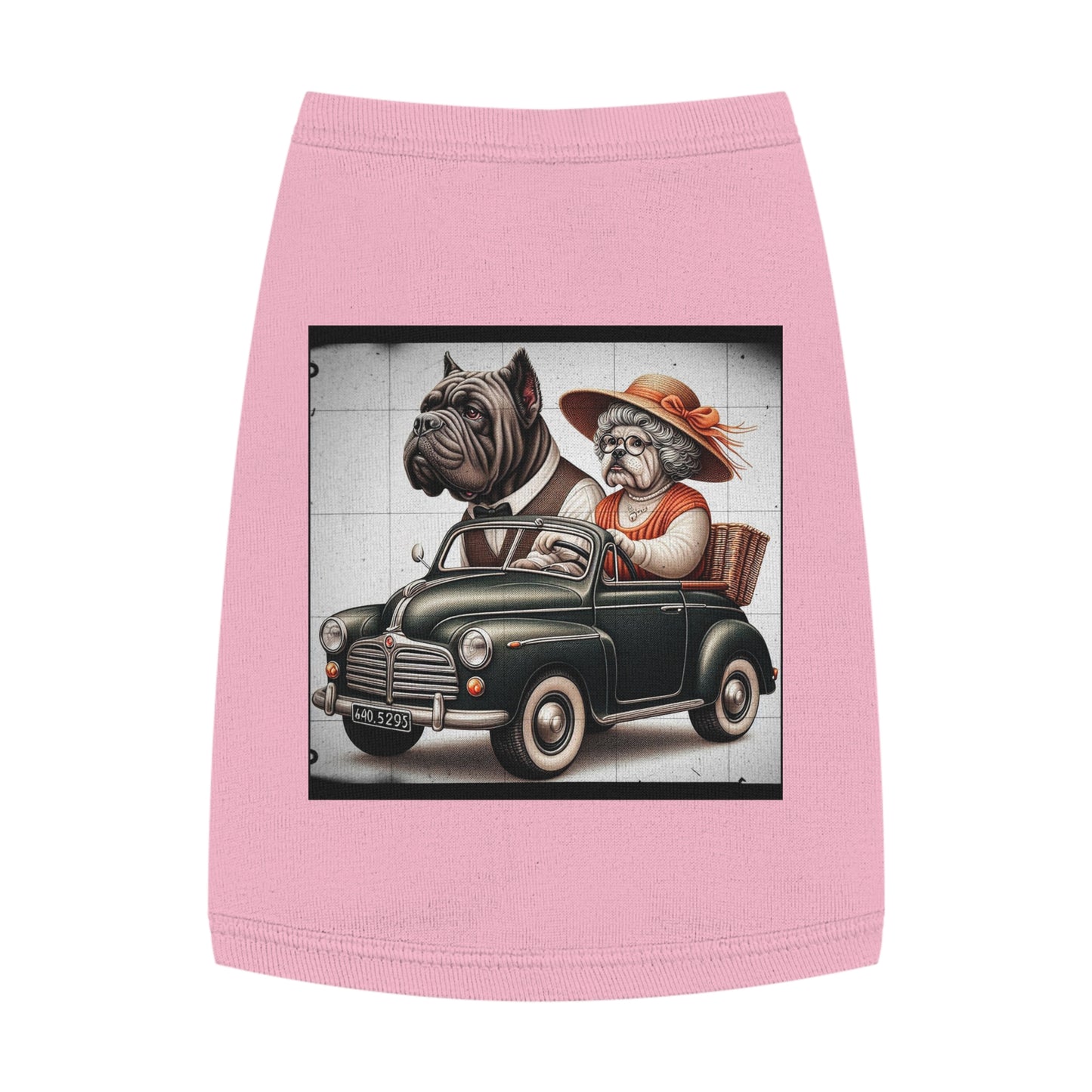 Wacky Pet Tank Top Cane Corso Dog Couple In Car Pets Printify M Pink