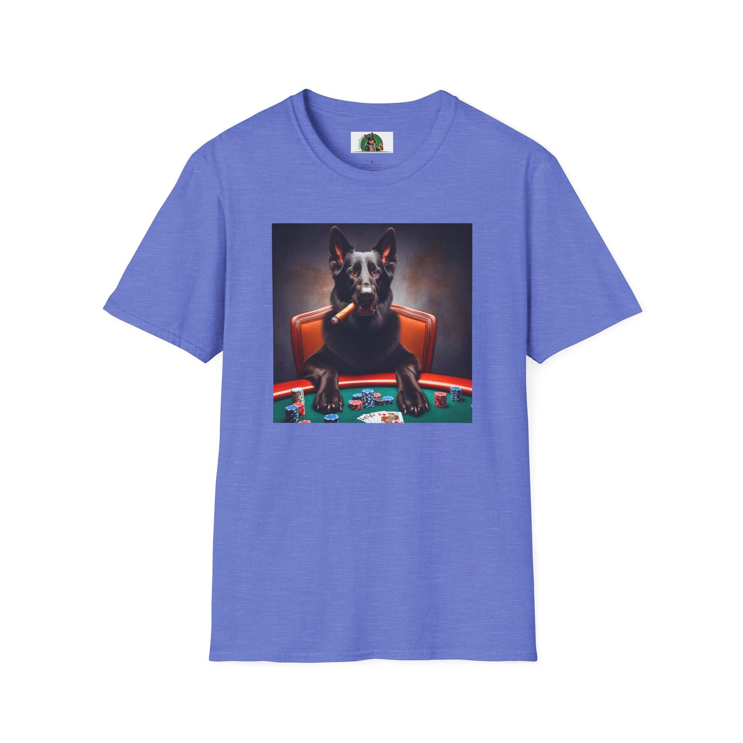 German Shepherd poker shirt T-Shirt Printify Heather Royal S