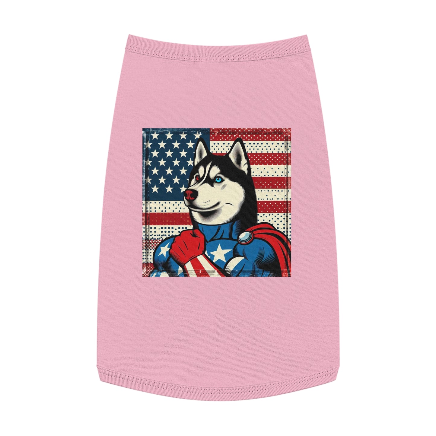 Pet Tank Top Husky super hero Pets Printify L Pink
