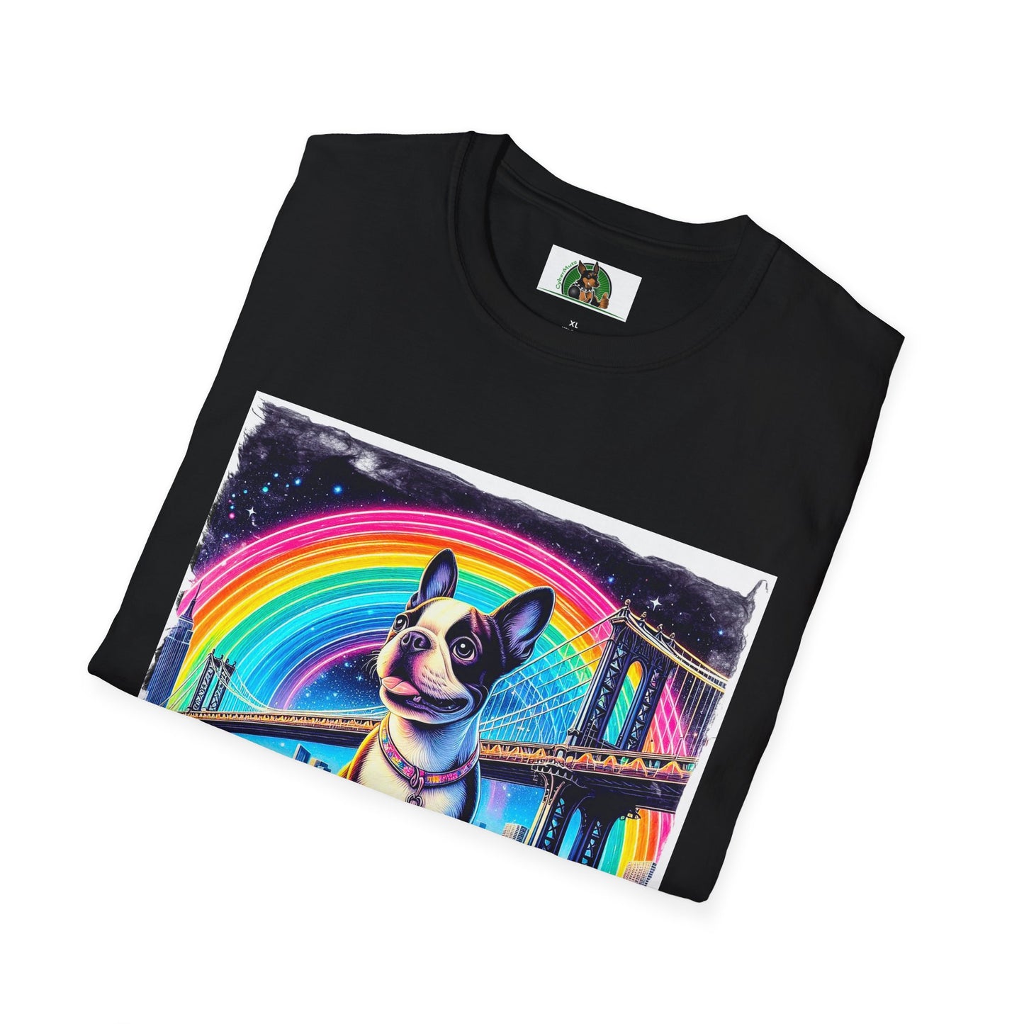 Boston Terrier Rainbow Bridge Shirt T-Shirt Printify