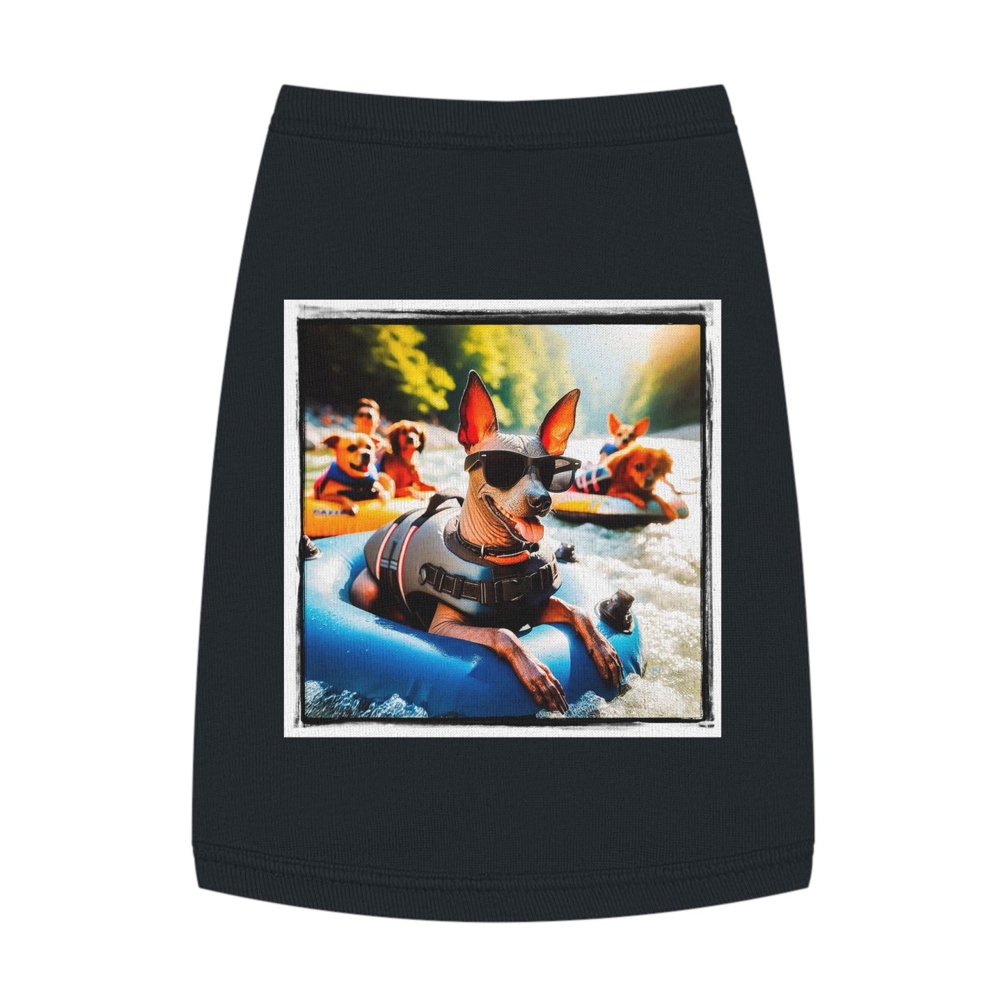 Mexican Hairless lake rafting shirt Pets Printify M Black