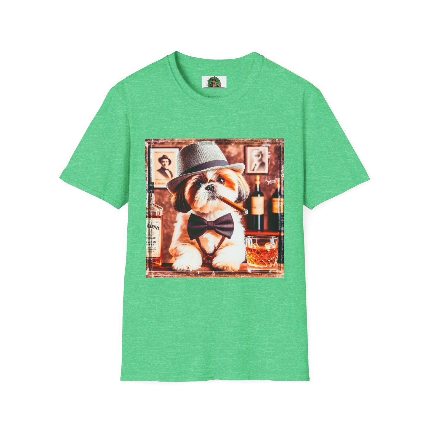 Shih Tzu cigars shirt T-Shirt Printify S Heather Irish Green