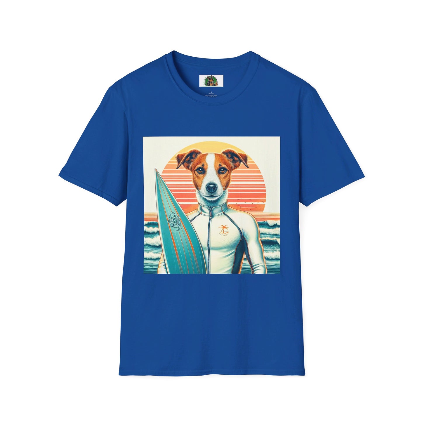 Jack Russell Wet Suit Surfer T-Shirt Printify S Royal
