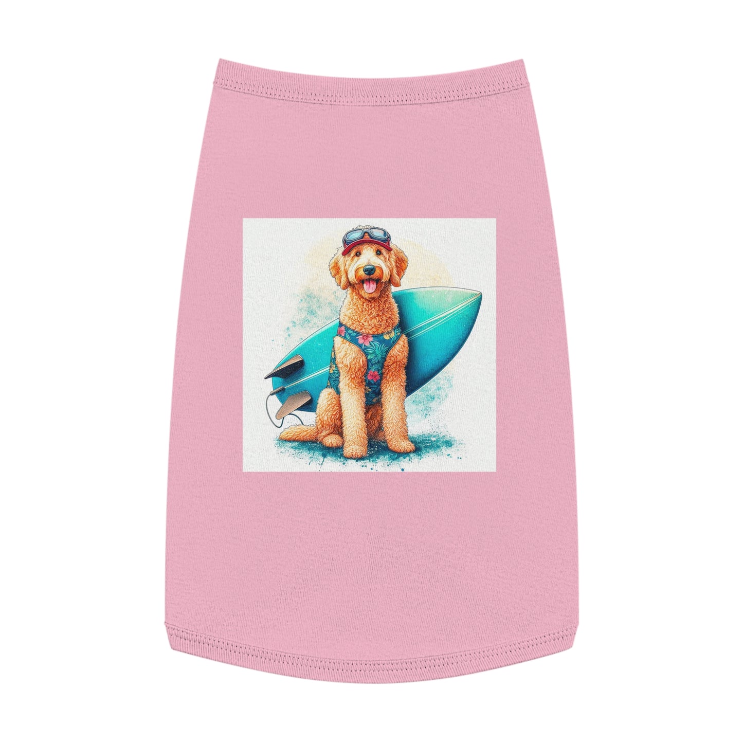Pet Tank Golden Doodle beach fun t shirt Pets Printify L Pink
