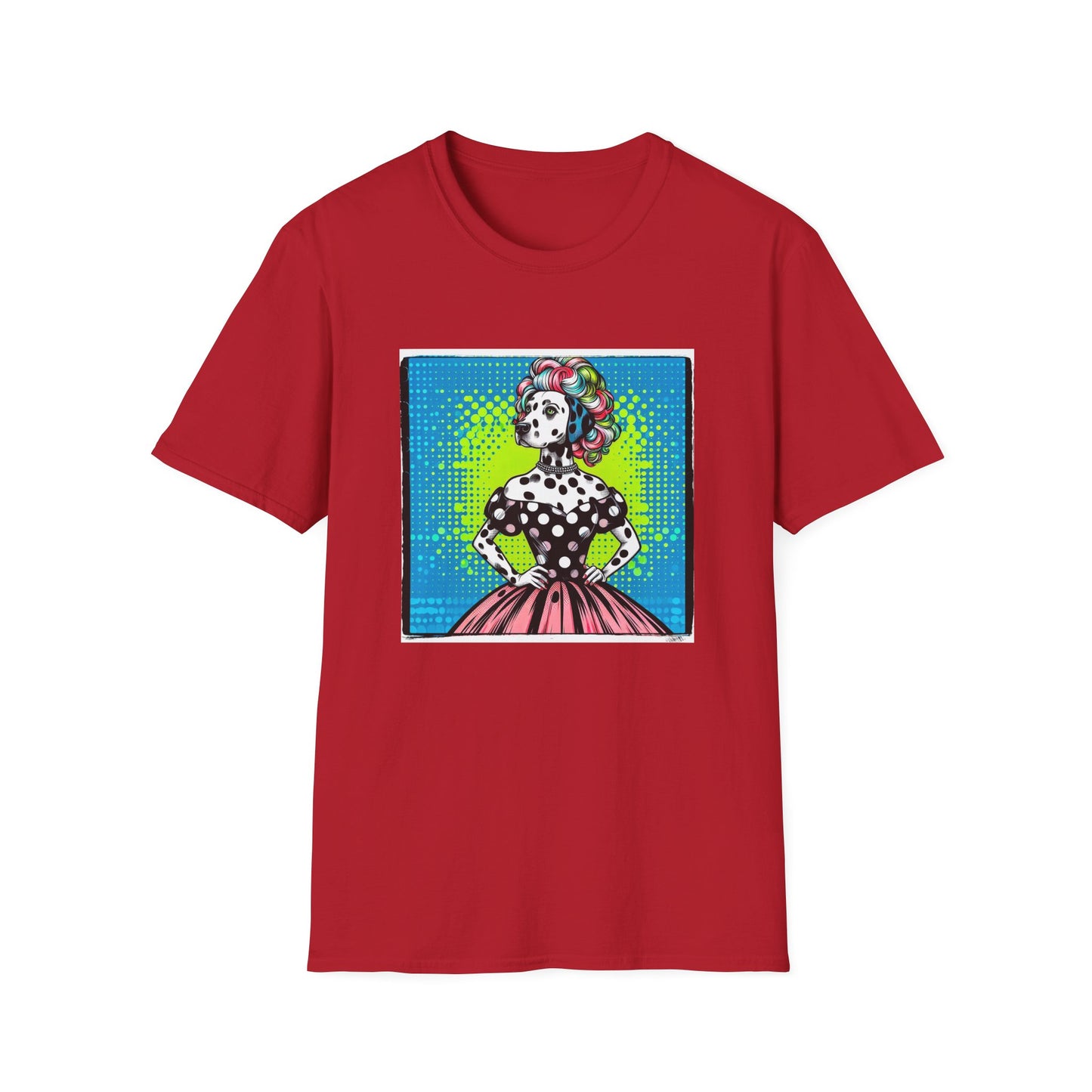 Dalmatian roaring 50s t shirt T-Shirt Printify S Cherry Red