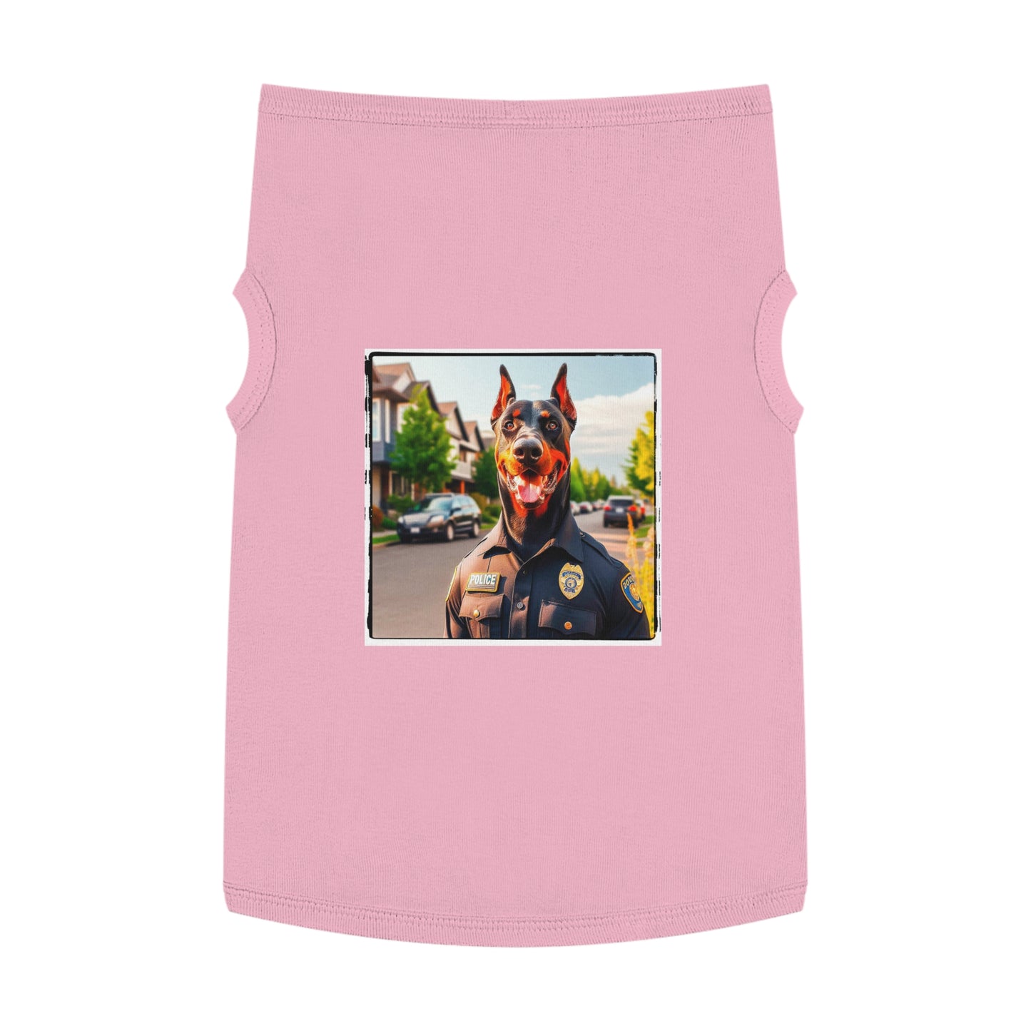 Pet Tank Top Doberman neighborhood police watch t shirt Pets Printify XL Pink