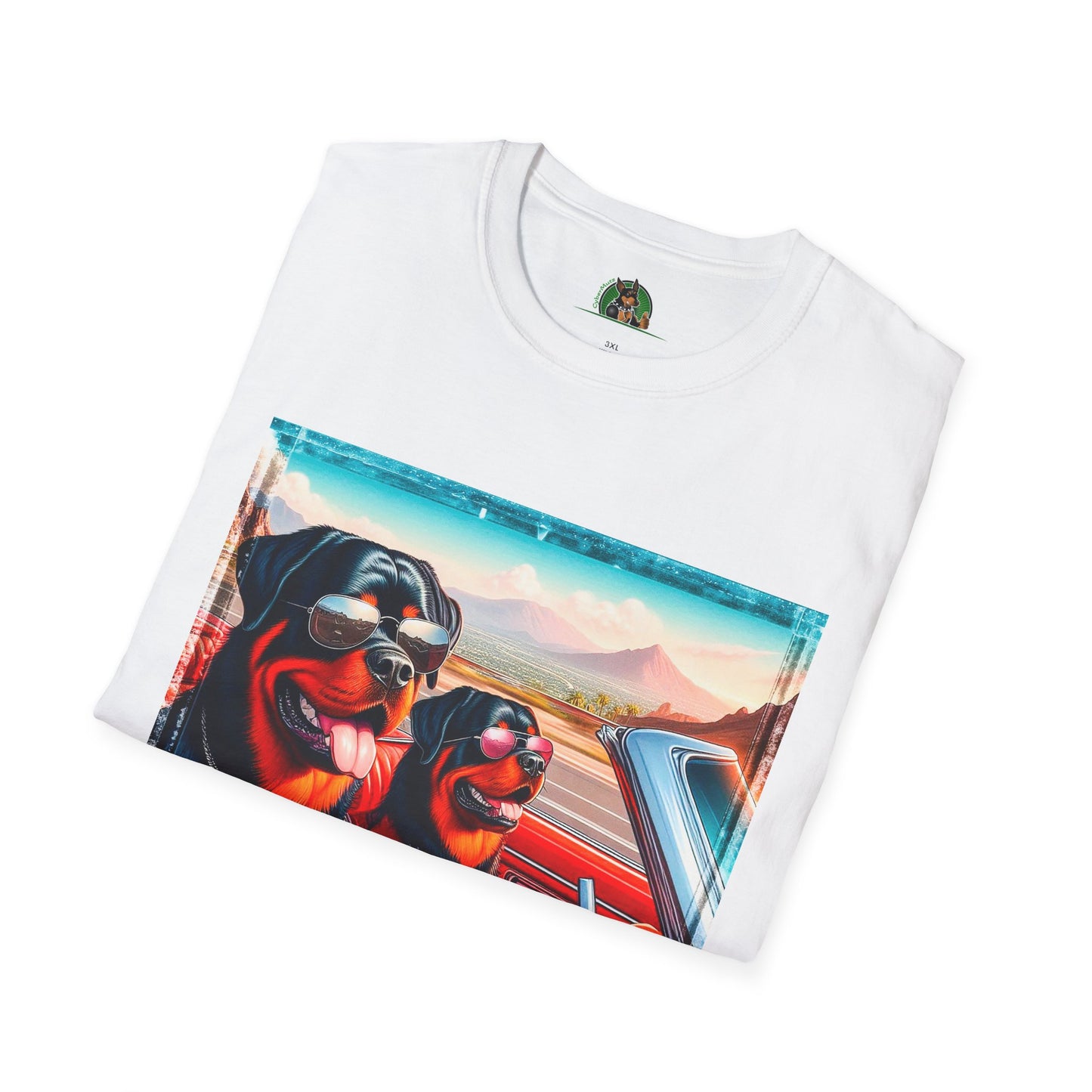Wacky Rottweiler driving friends shirt T-Shirt Printify