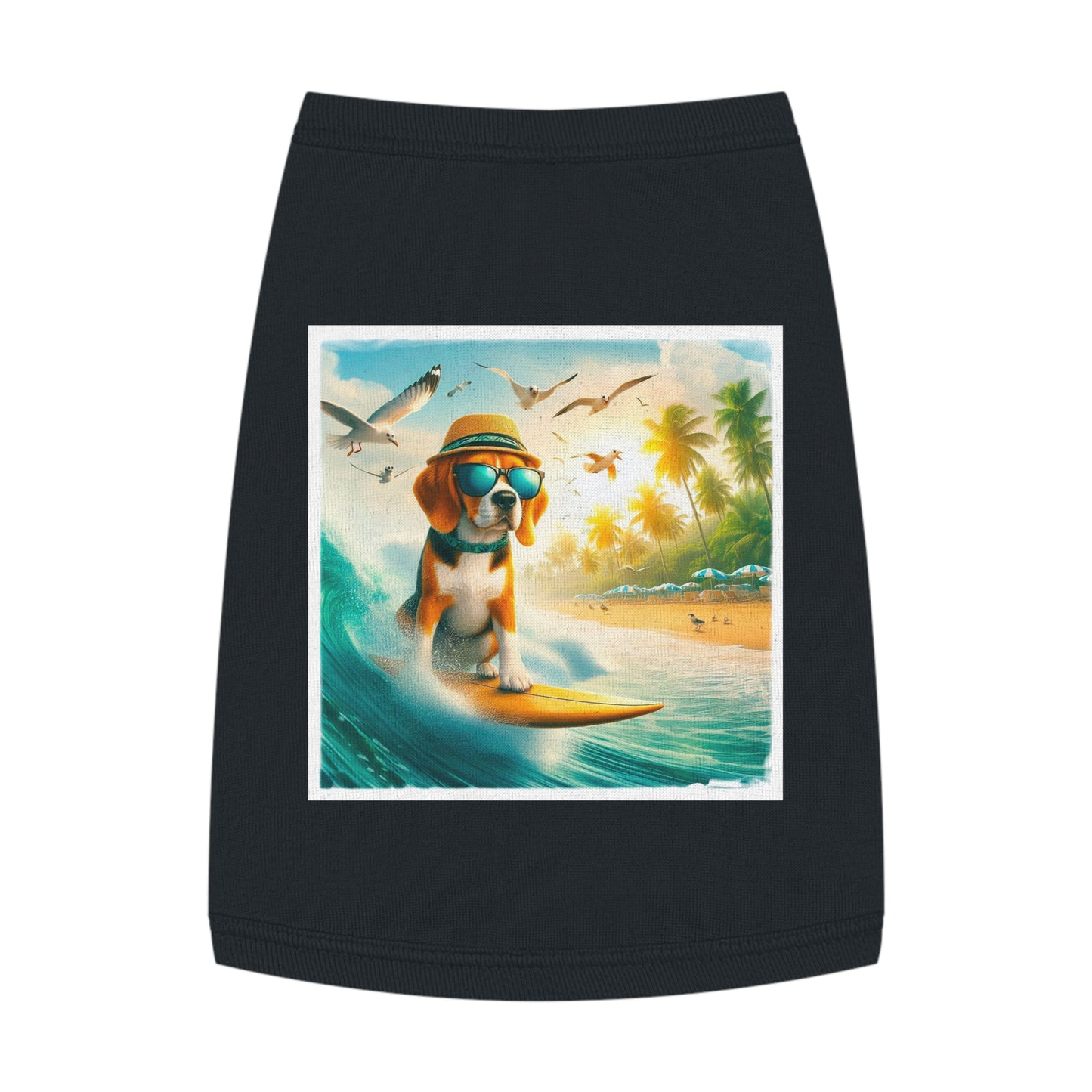 Pet Tank Top Beagle Surfer Pets Printify