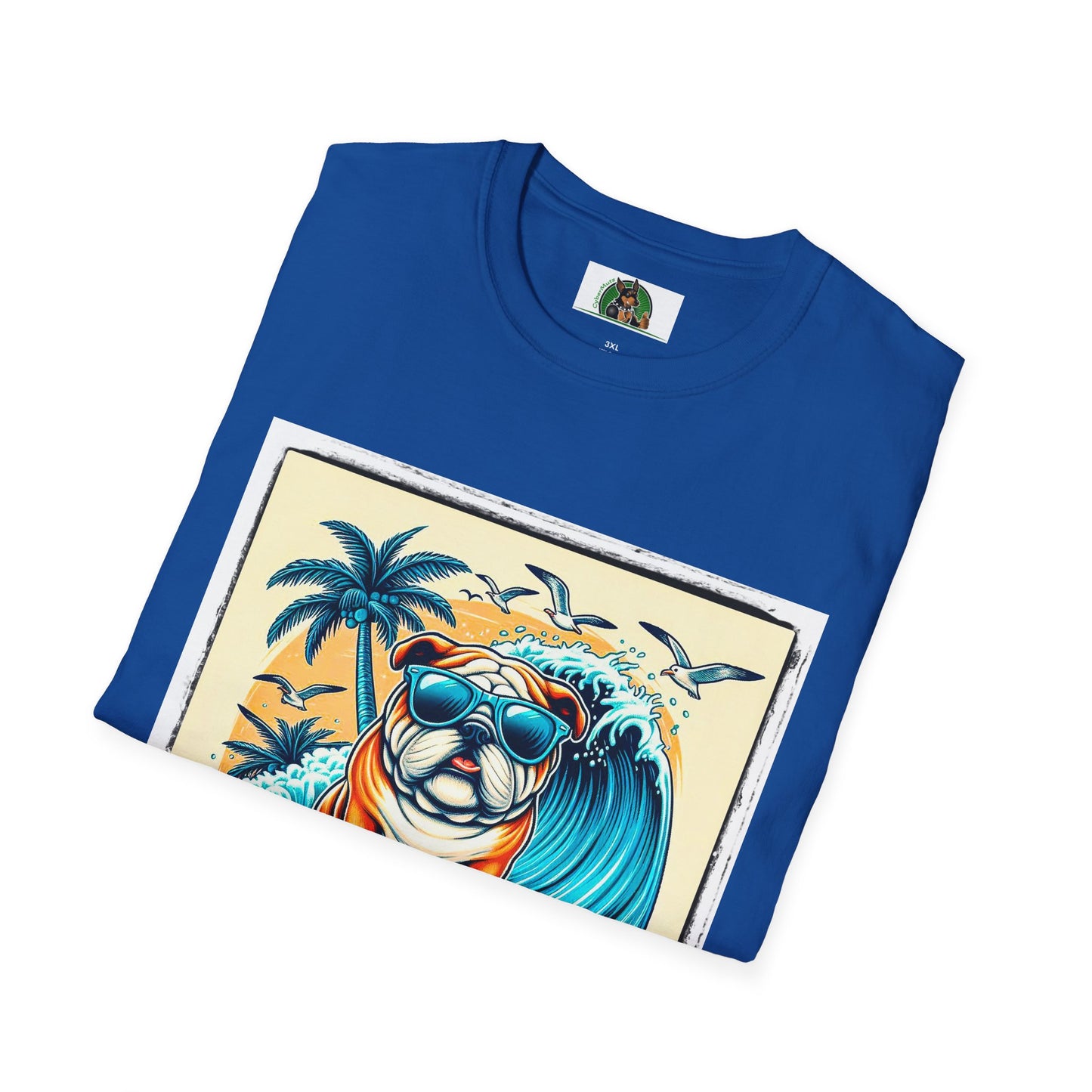 Bulldog Palm Springs t shirt T-Shirt Printify