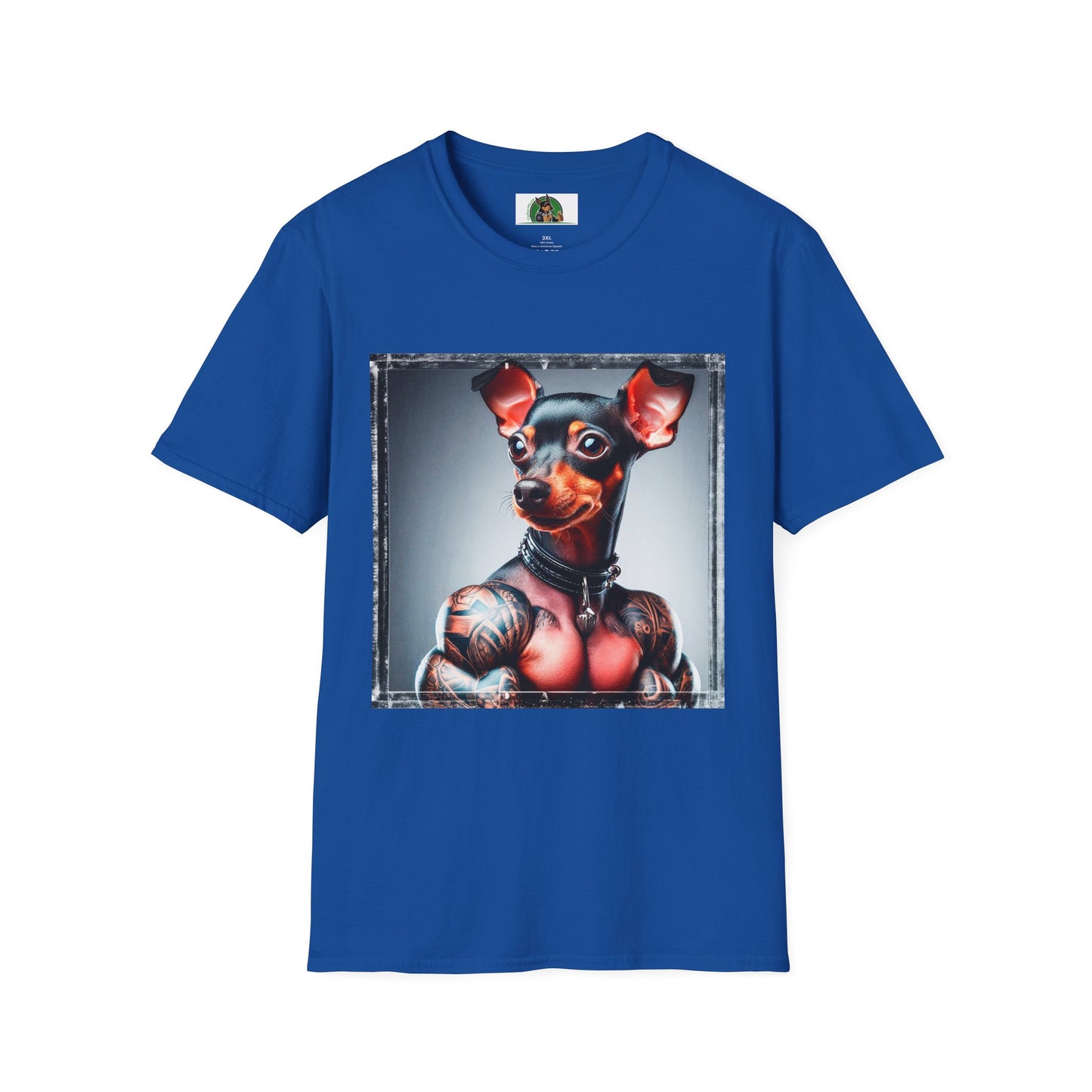 Min Pin T-Shirt muscular arms T-Shirt Printify XS Royal