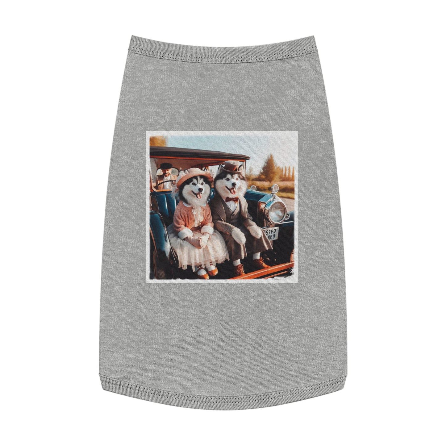 Pet Tank Top Husky couple in church Pets Printify L Heather