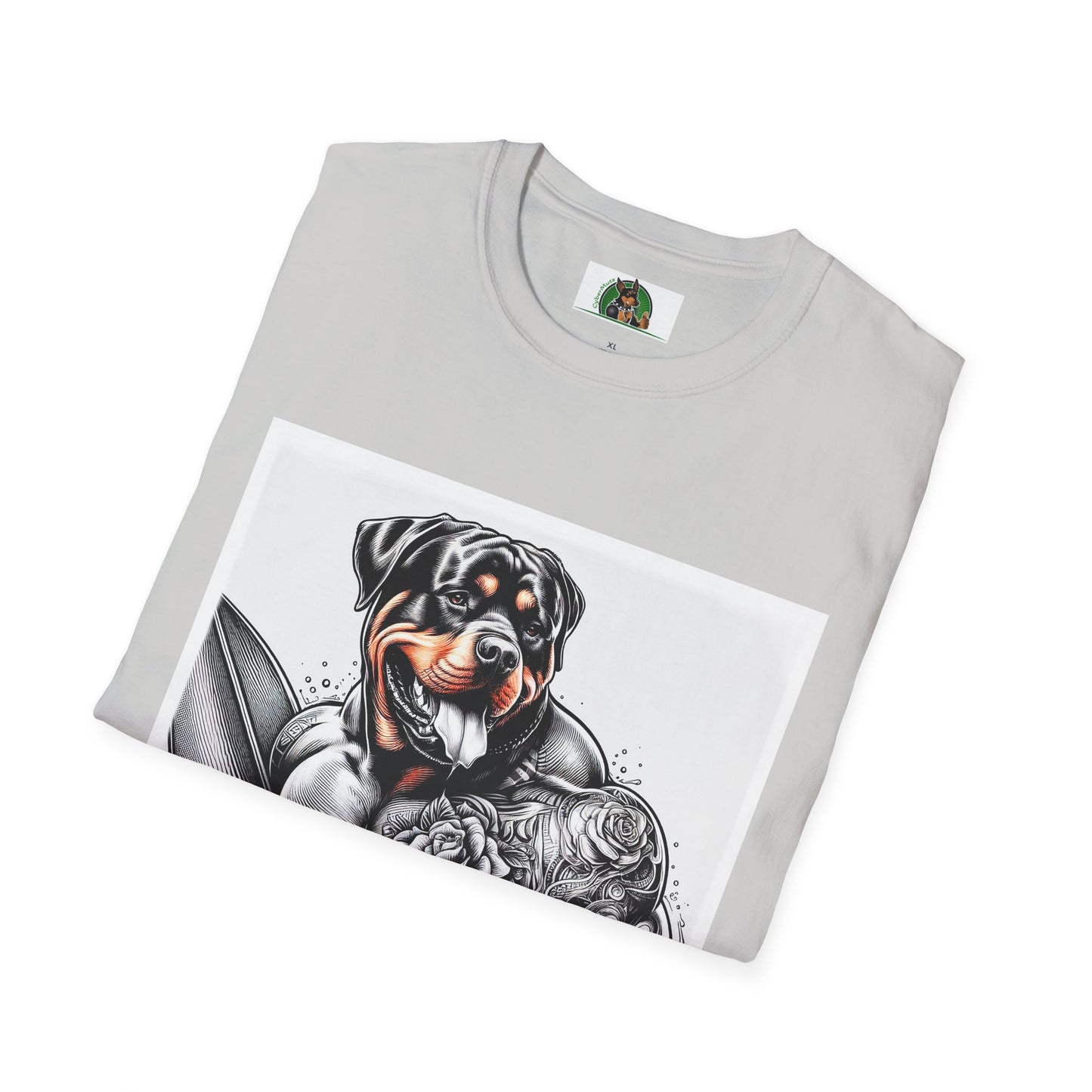 Rottweiler muscles surfer shirt