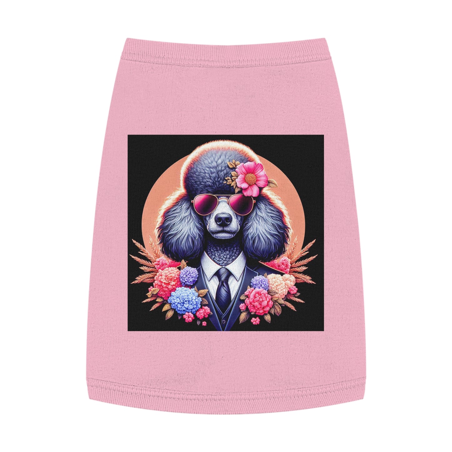 Pet Tank Top Poodle flower business msn Pets Printify M Pink