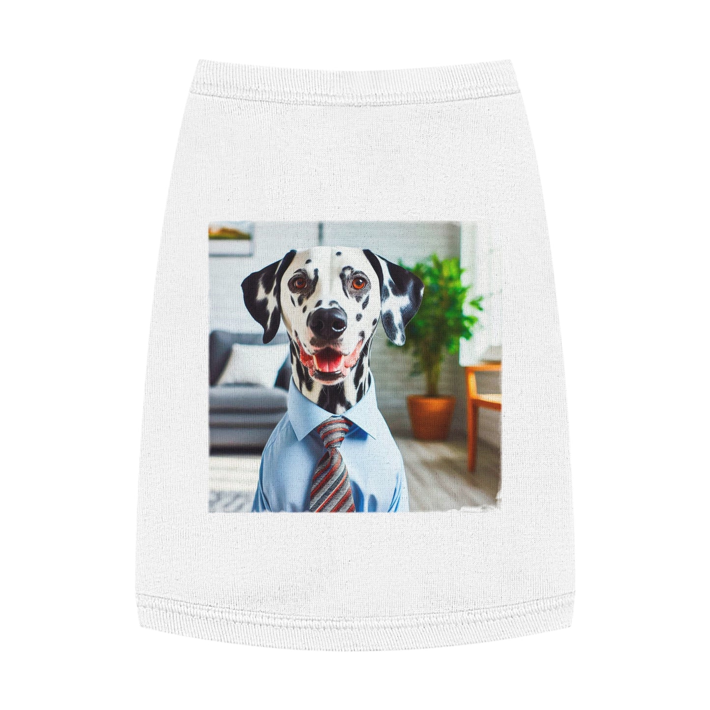 Pet Tank Top Dalmatian happy businessman t shirt Pets Printify