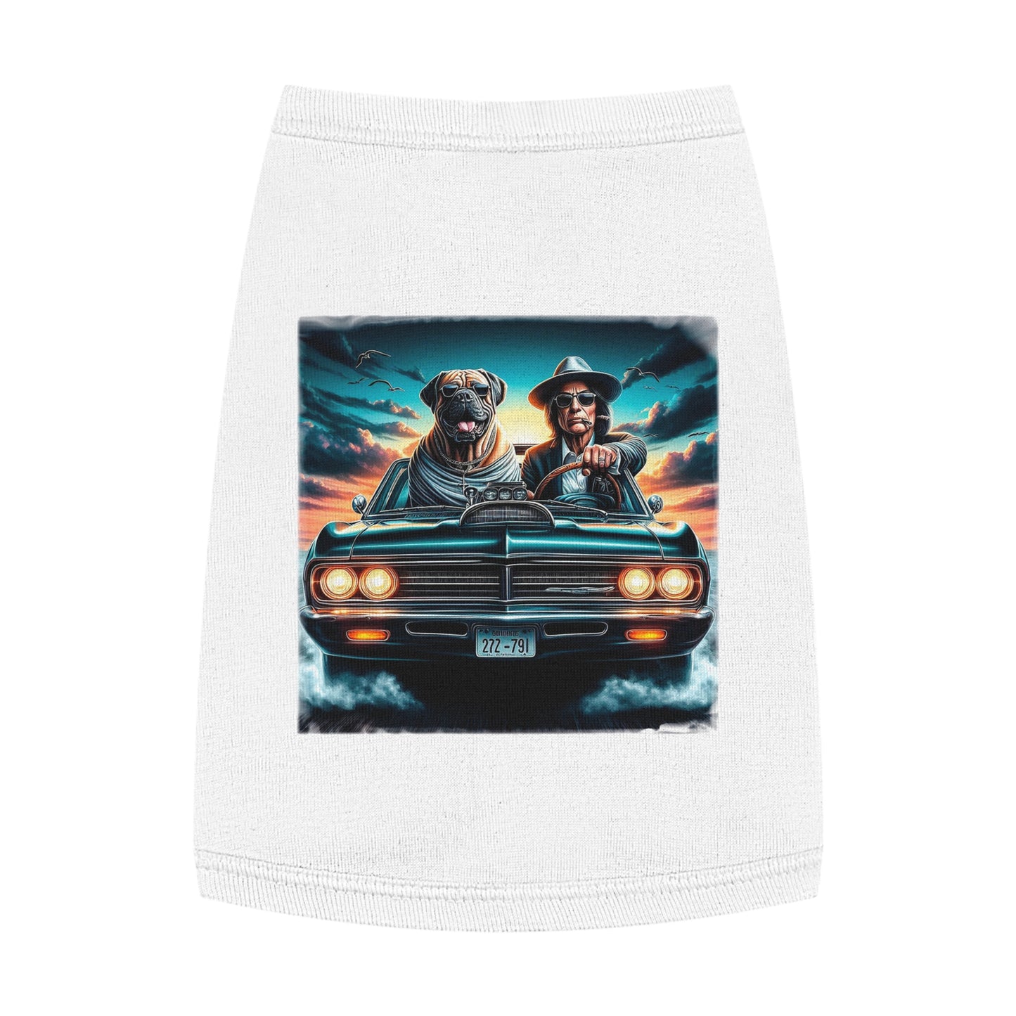 Wacky Pet Tank Top Cane Corso Dog And Man Pets Printify M White
