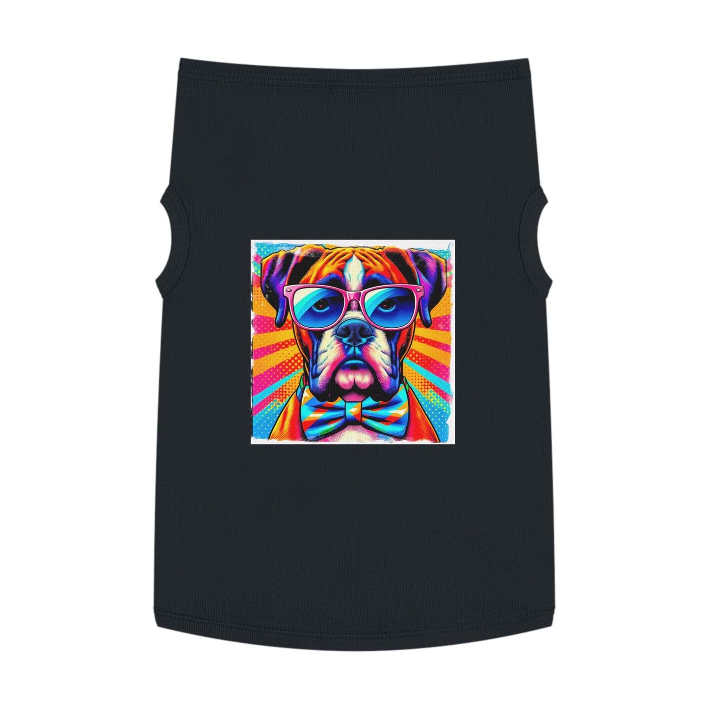 Boxer Dog Wearing A Tie Pet Shirt Pets Printify XL Black