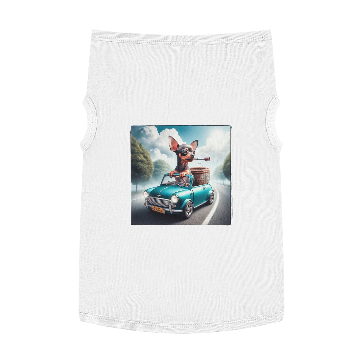 - Min Pin Tank Tops driving and smoking Pets Printify XL White