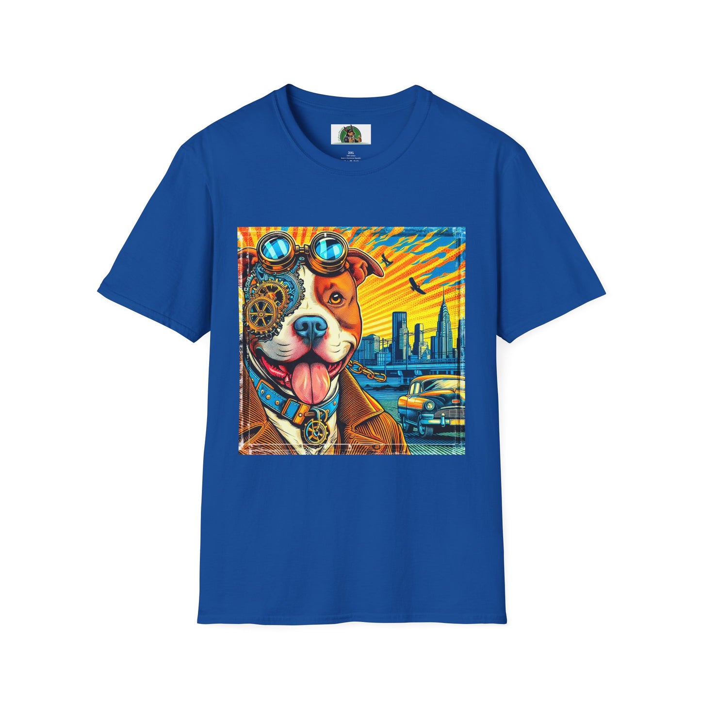 Pit Bull colorful steam punk shirt T-Shirt Printify XS Royal